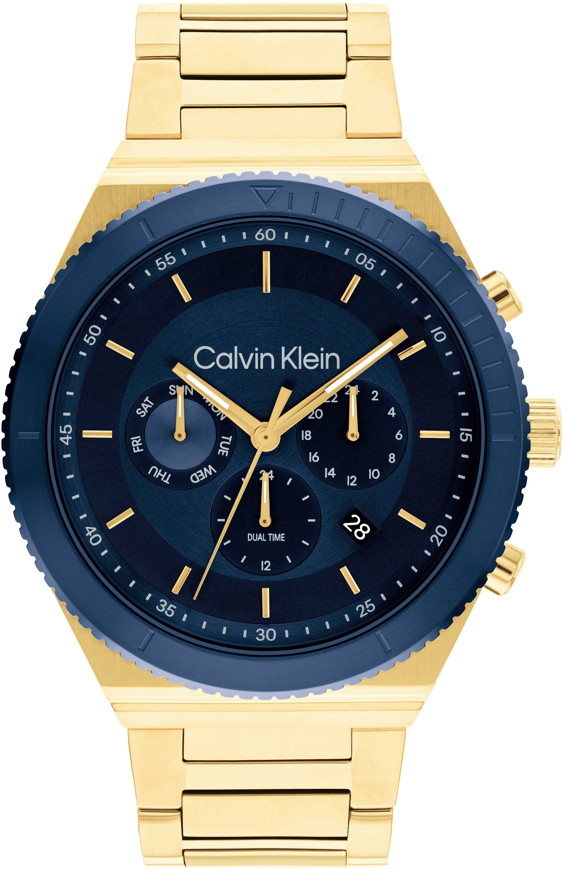 calvin klein multifunctioneel horloge sport, 25200302 goud