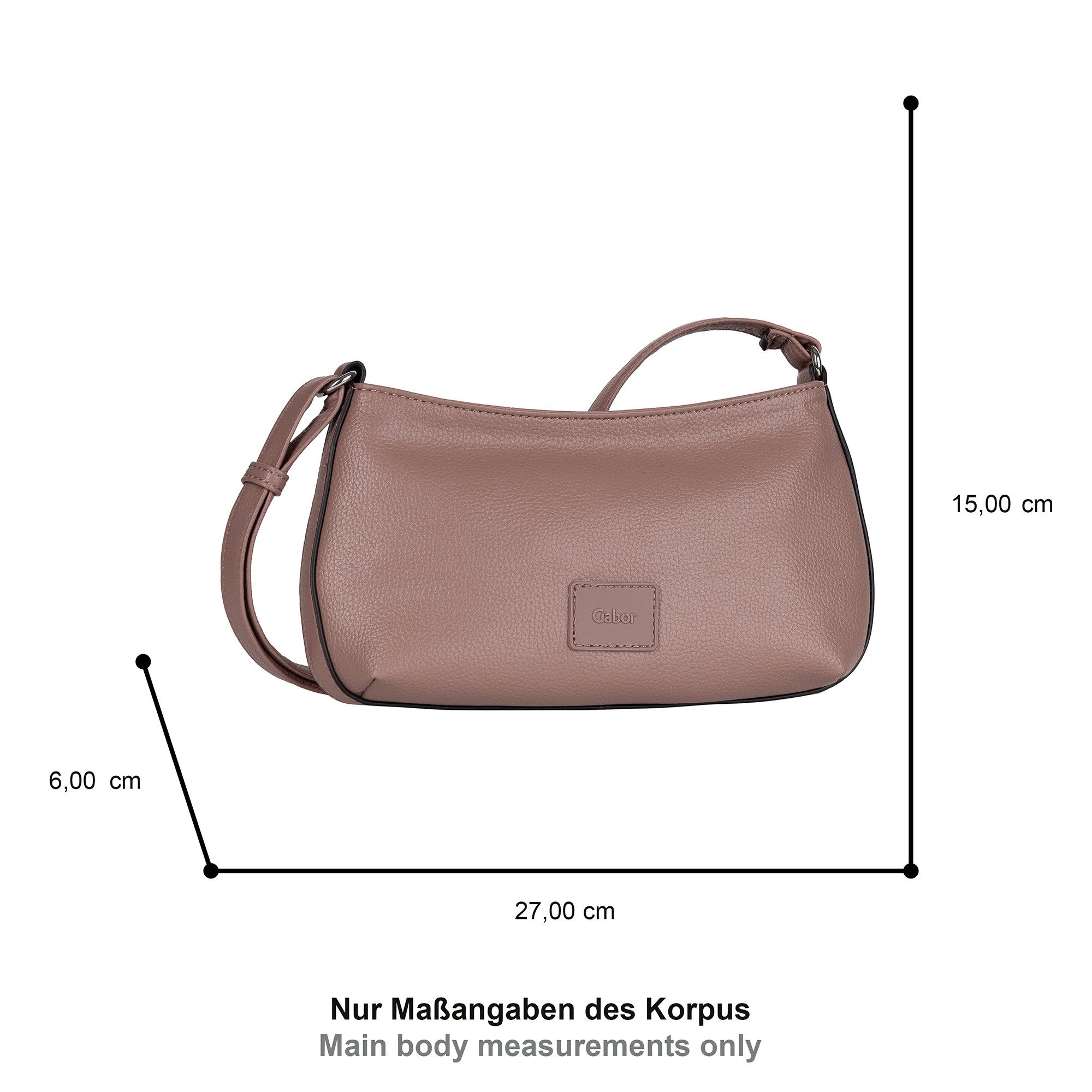 Gabor Schoudertas Elfie uit fijn nerf, glad kunstleer en met een logo rubber patch