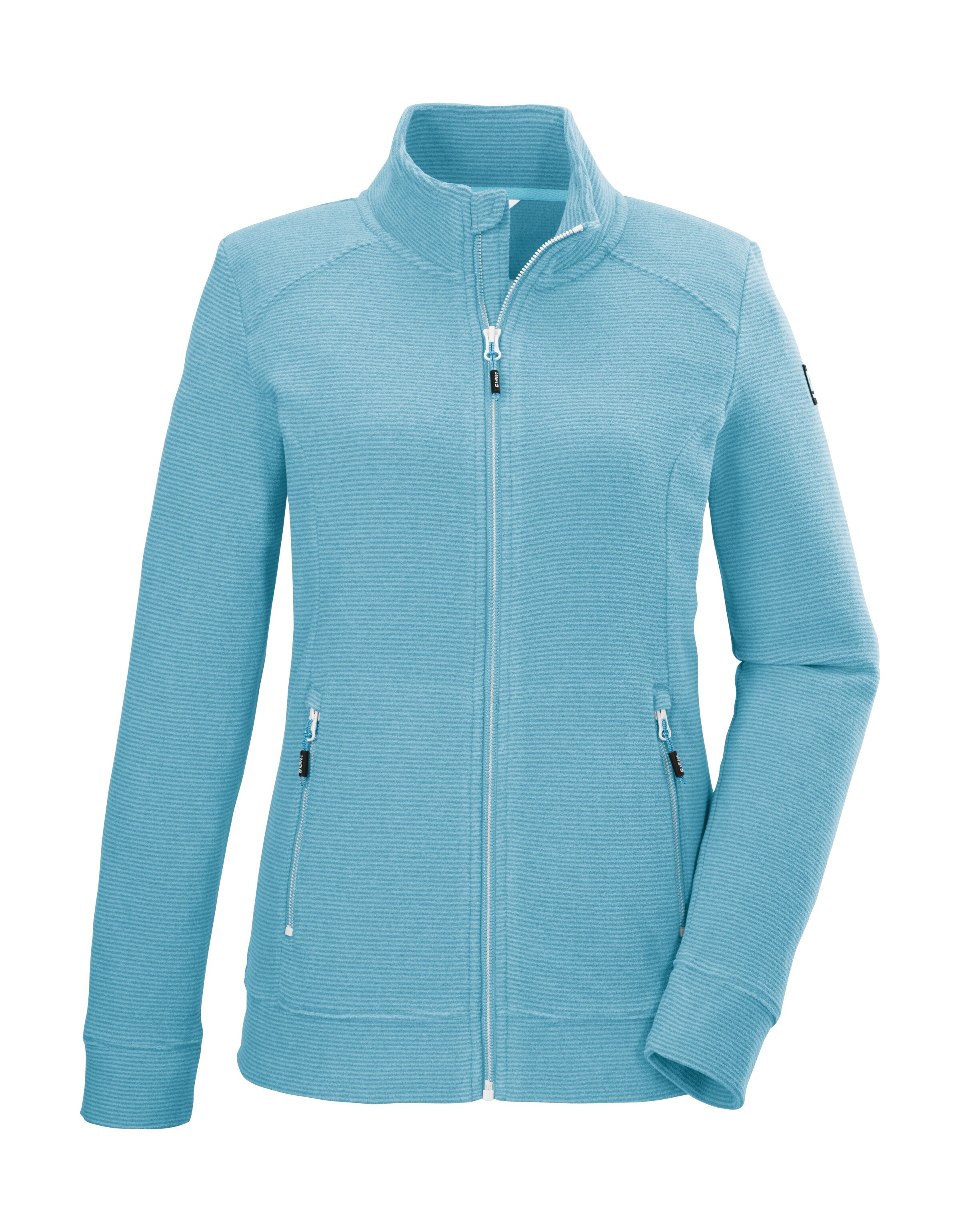 Killtec Fleecejack KOS 100 WMN FLC JCKT Gestreepte dames fleecejack met ritszakken en kinbescherming