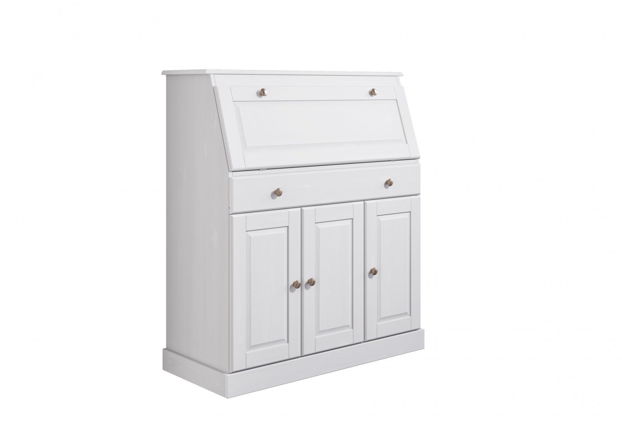 Home affaire Secretaire Rossi gemaakt van massief dennenhout, variabel verstelbare inlegplanken, breedte 97 cm secretaires wit