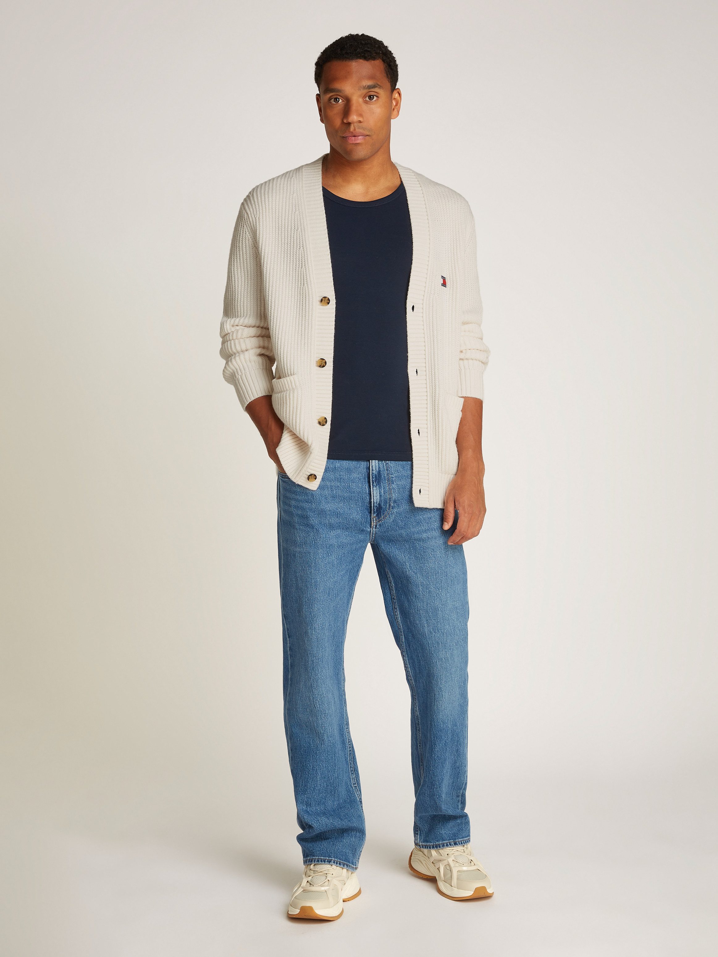 TOMMY JEANS Cardigan TJM REG JERSEY STITCH CARDI