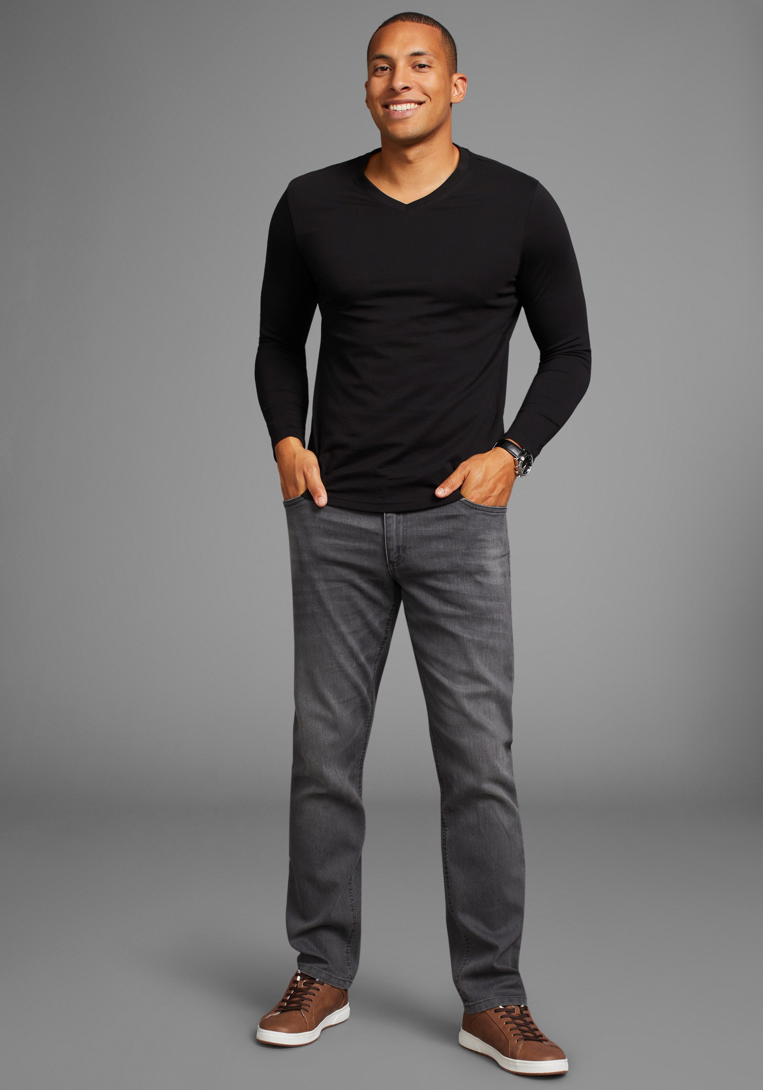 Arizona Jeans met elastische band Paul elastische tailleband, comfort-fit, rechte pijpsnit
