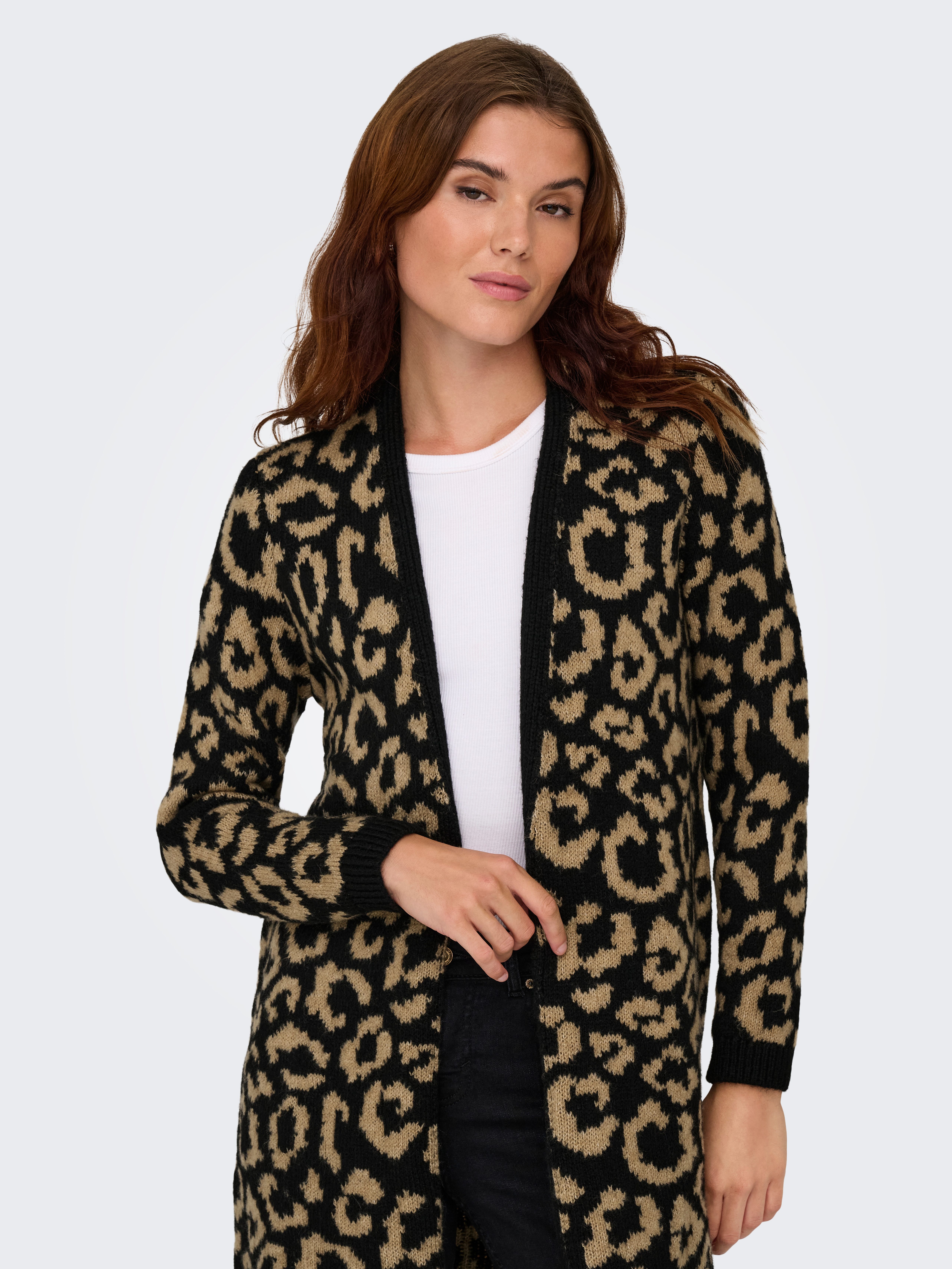 Only Vest ONLJADE ANIMAL AO LS CARDIGAN RP KNT