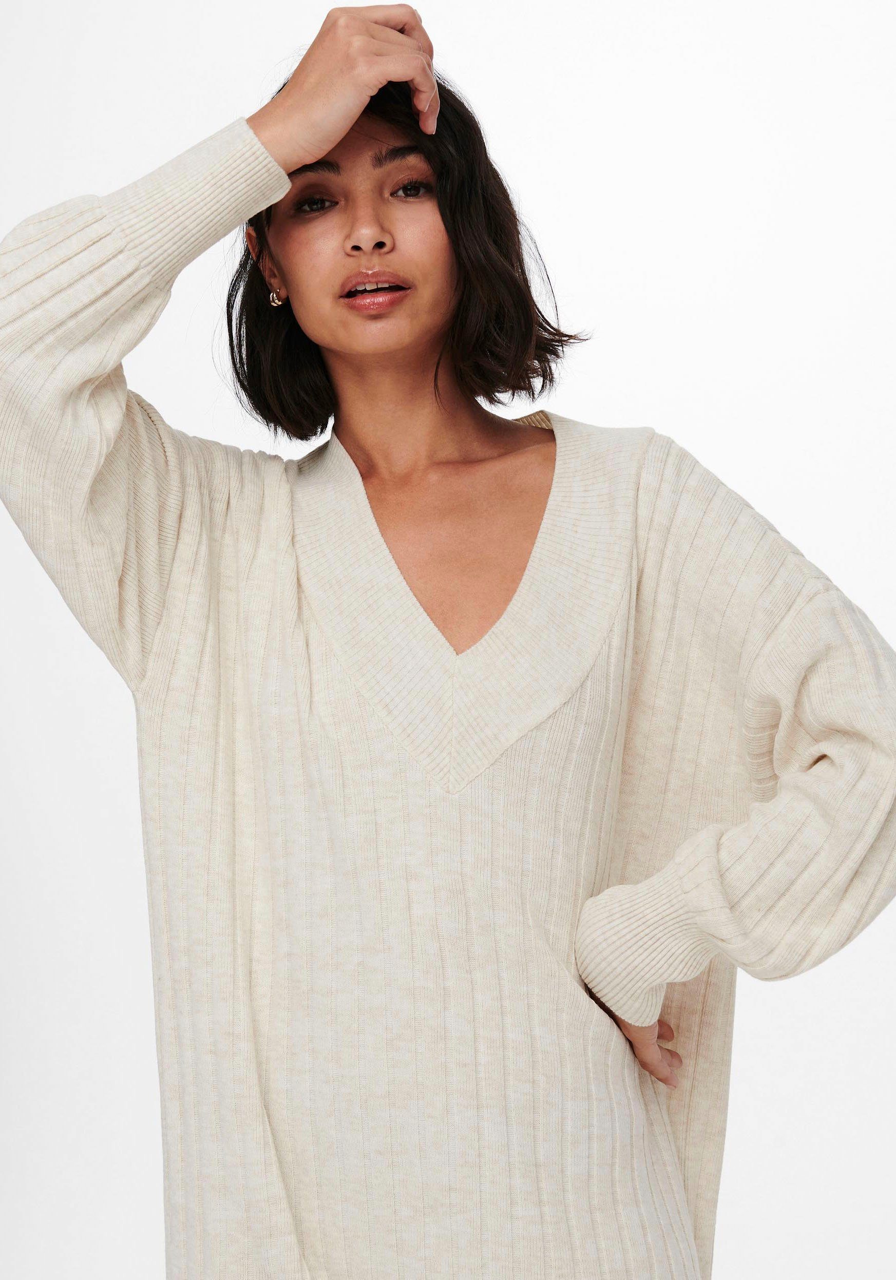 Only Gebreide jurk ONLNEW TESSA L/S MIDI V DRESS