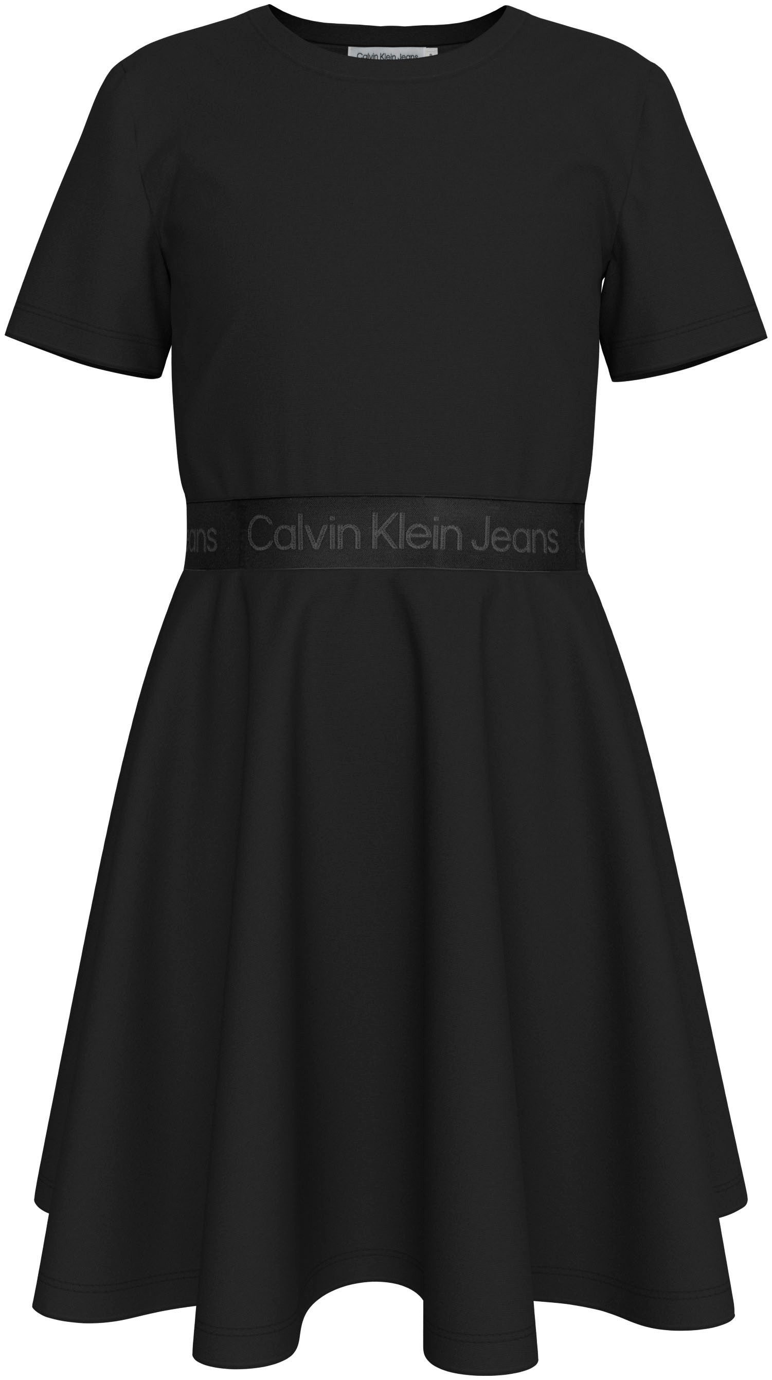 Calvin Klein Jerseyjurk PUNTO TAPE FIT FLARE SS DRESS