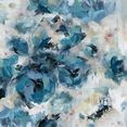home affaire olieverfschilderij blue - blumen in blau (1 stuk) blauw
