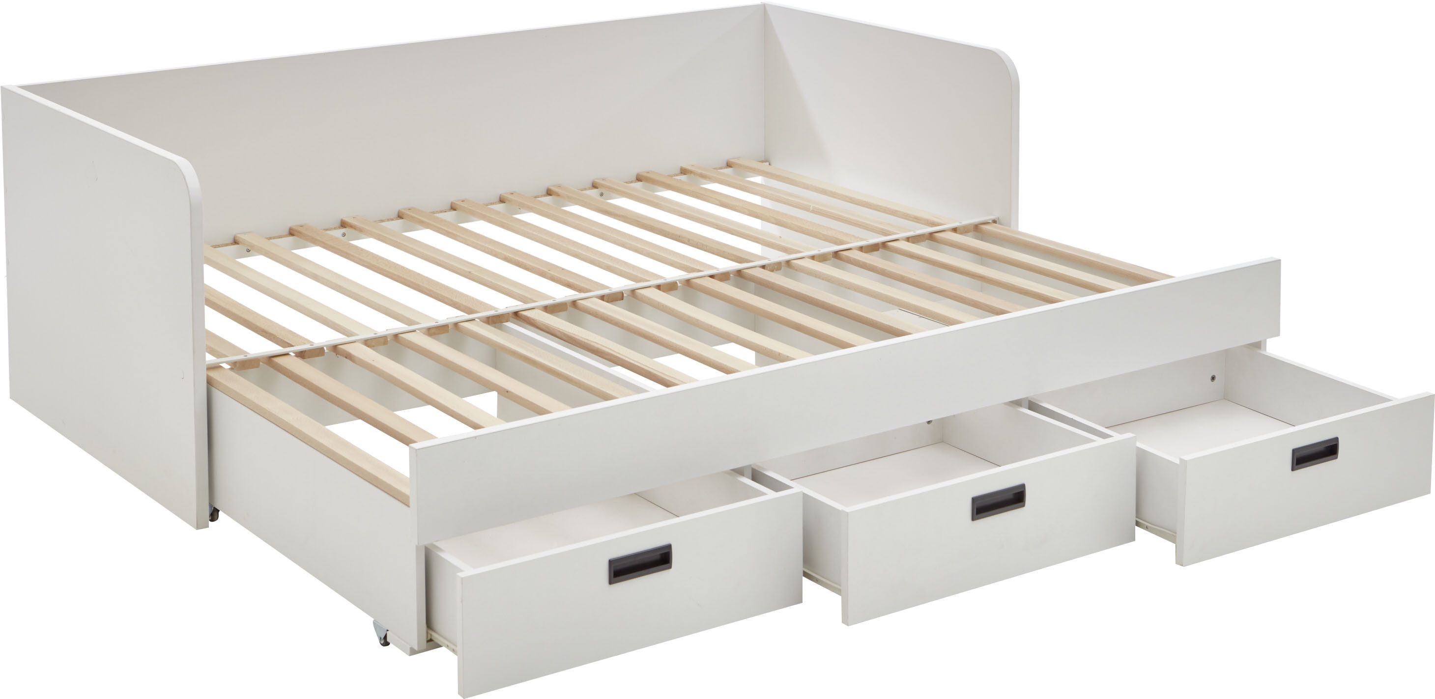 Relita 1-persoonsledikant uitrekbaar tot 180x200 cm, 3 lades, met lattenbodem, 2 kleuren