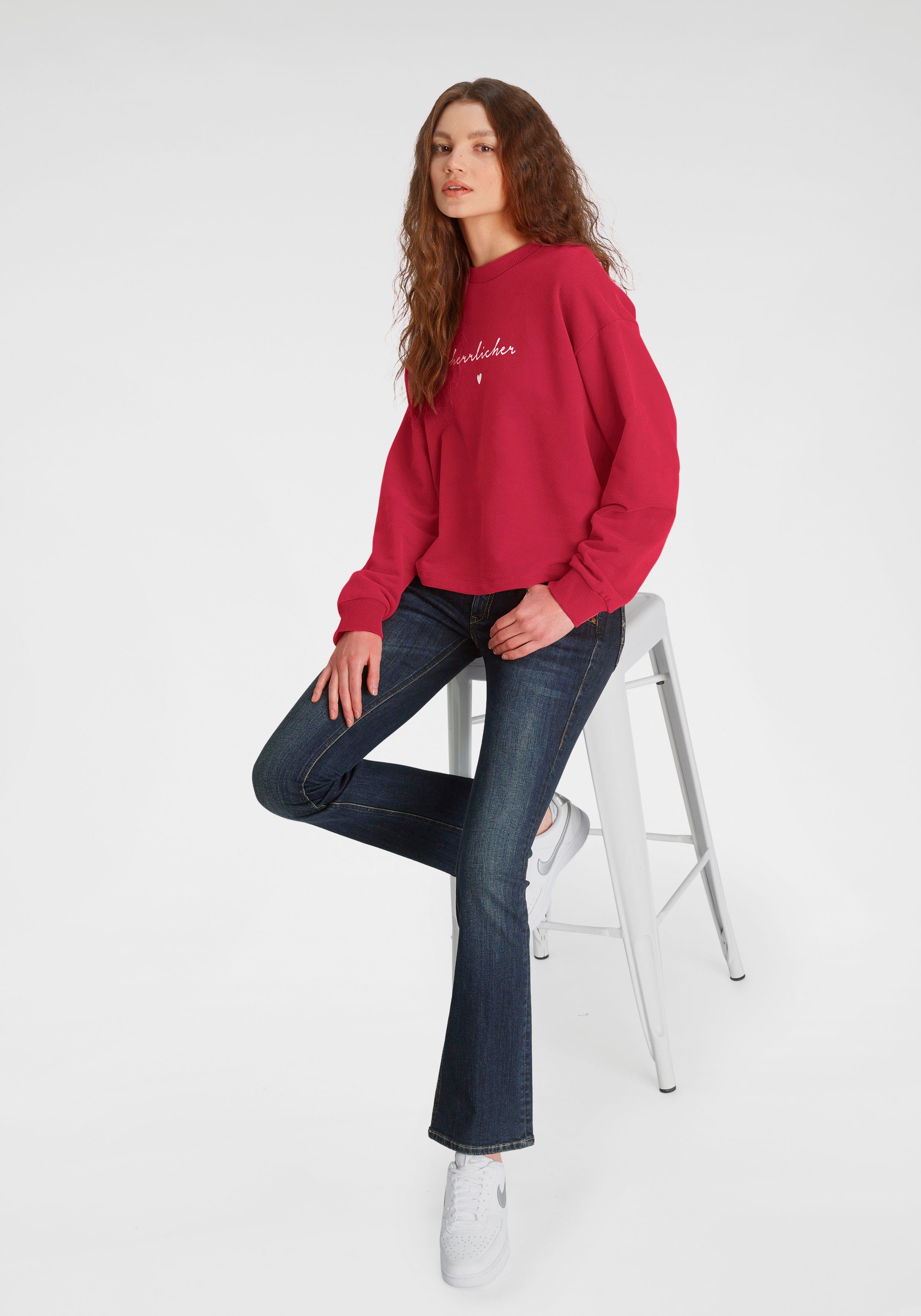 Herrlicher Sweatshirt OTINA met herrlicher logo-statement-print