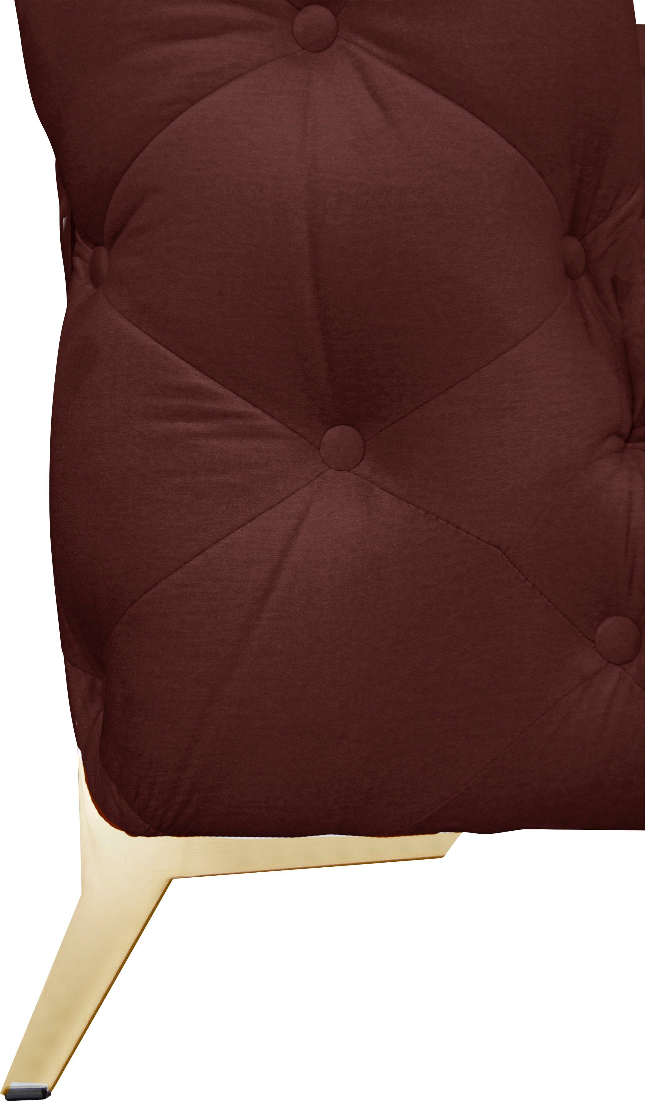Leonique Chesterfield-bank Amaury L-vorm moderne chersterfield-look, breedte 262 cm, kleur van de poten ter keuze