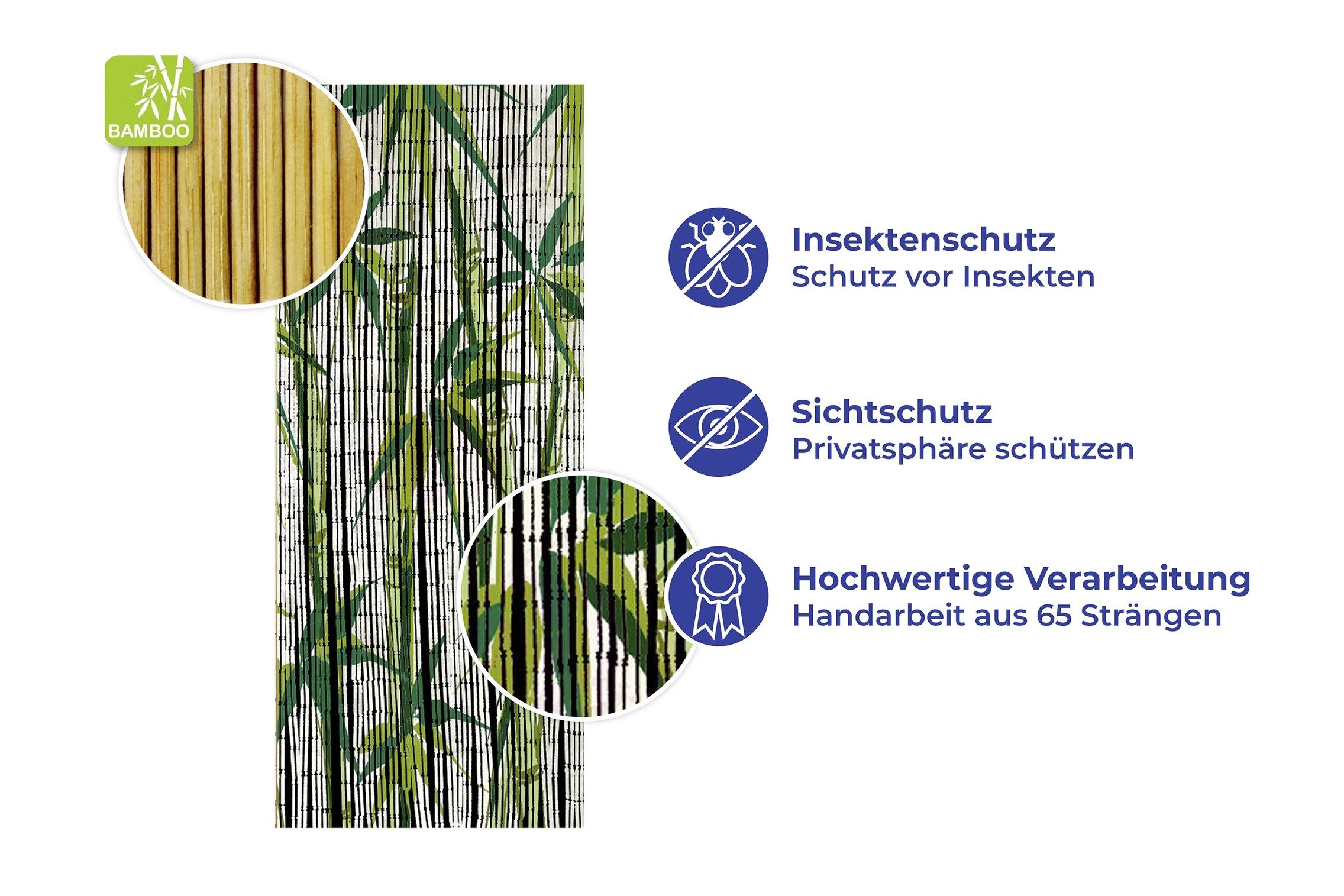 WENKO Deurgordijn Model Bamboo voor balkon of terras (1 stuk)