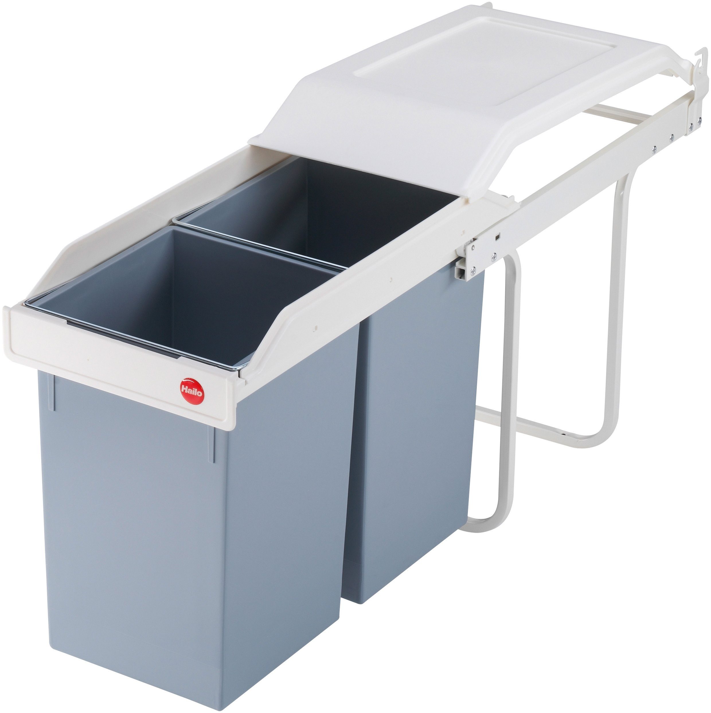 Hailo Inbouwprullenbak Multi-box duo L 28 liter, grijs, kunststof binnenemmer, made in germany