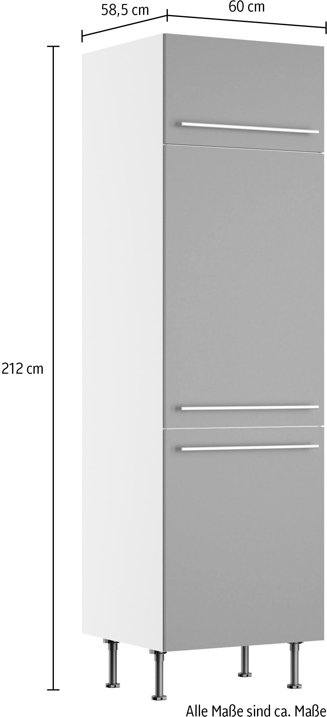 OPTIFIT Koelkastombouw Bern2 Breedte 60 cm, hoogte 211,8 cm, 1 klep, 2 deuren, 1 legplank