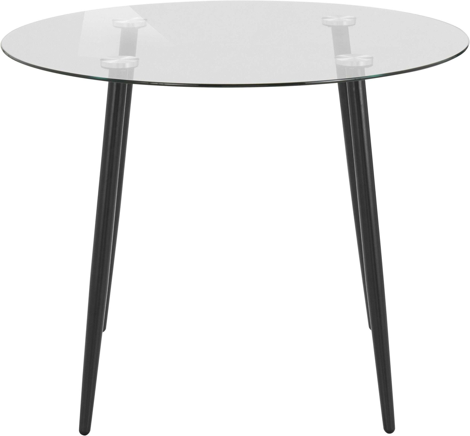 INOSIGN Eethoek Danny-Malio Glazen tafel 100x100 cm met 4 stoelen (velours stof), frame van metaal (set, 5-delig)