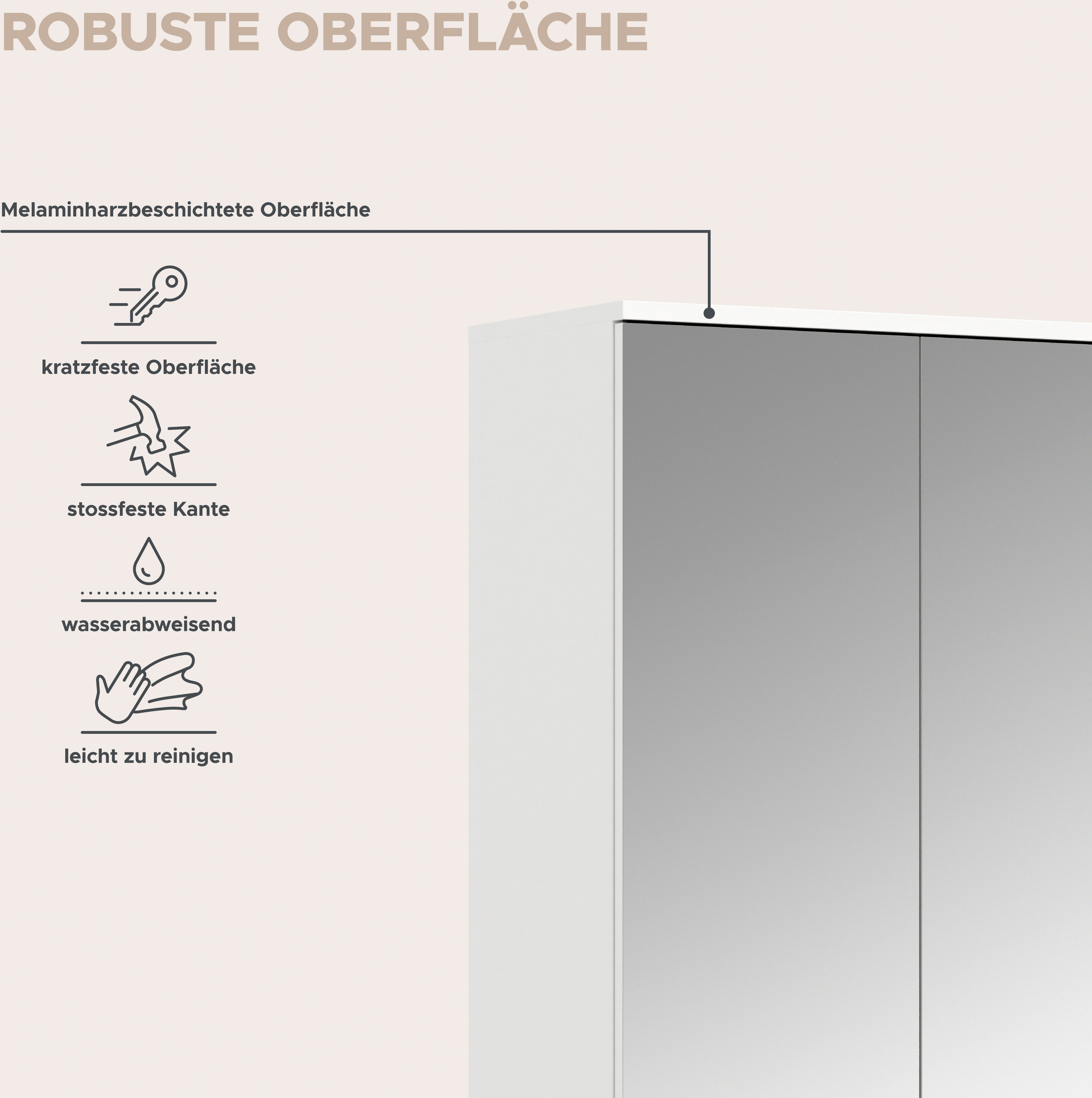 INOSIGN Halmeubelset Trondheim, Breedte 243 cm, 5-delig, bestaande uit: 2x garderobekast, 1 commode, 1 kledingstang, 1 legplank (set, 4-delig)
