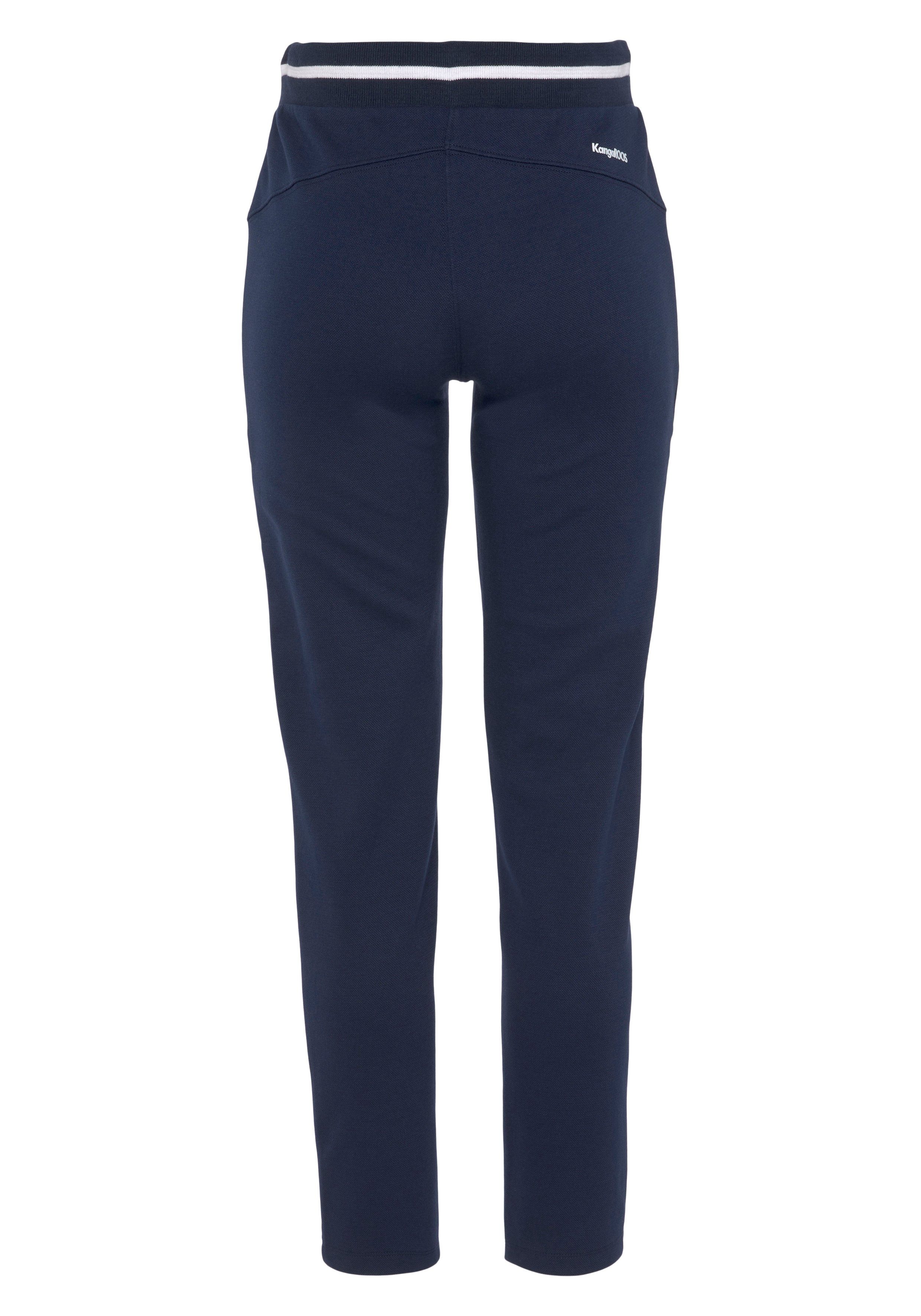 KangaROOS Jerseybroek met piqué-structuur en streepdetail