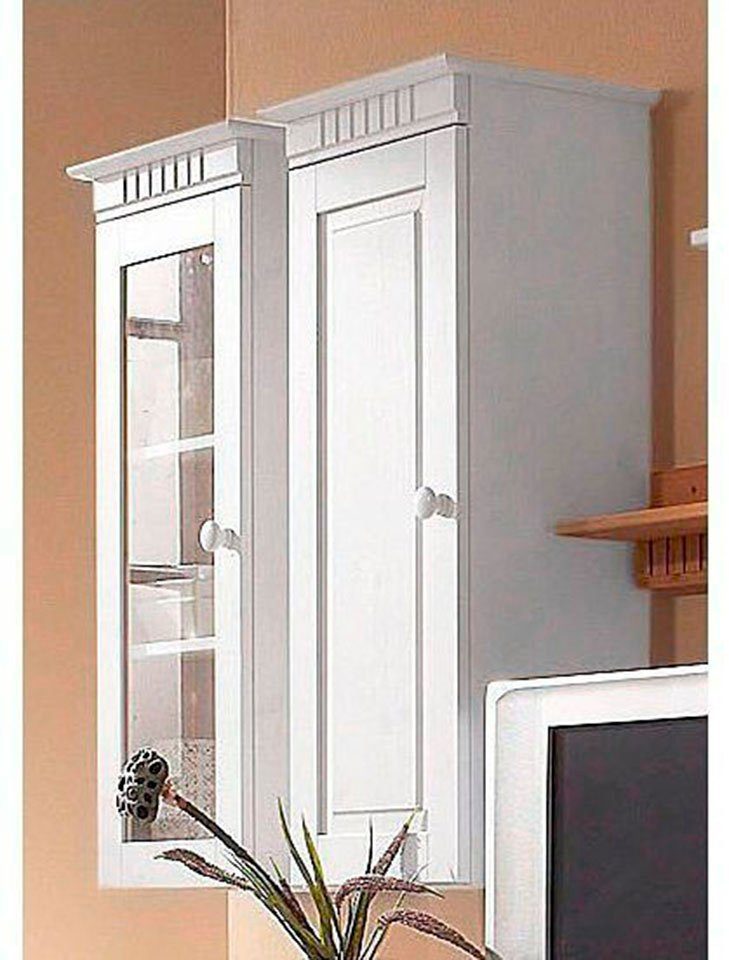 Home affaire Hangende vitrinekast Cubrix, optioneel met of zonder glazen deur gemaakt van prachtig massief grenen, breedte 35 cm, hoogte 85 cm