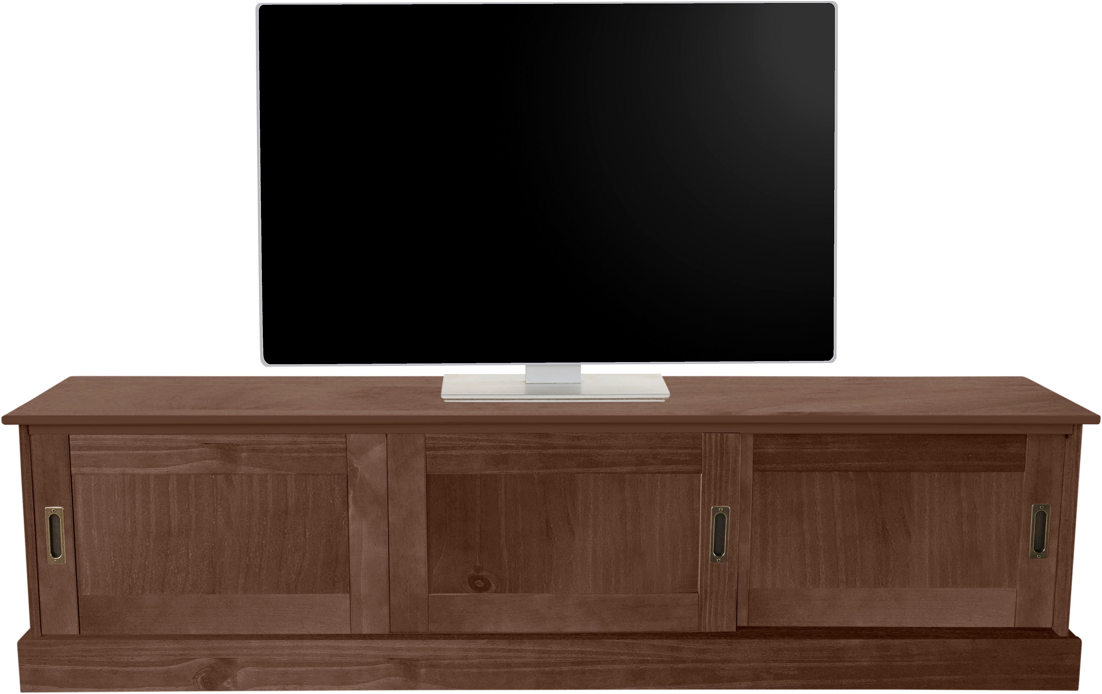 Home affaire Tv-meubel Schröder Commode met 3 schuifdeuren, van massief dennenhout