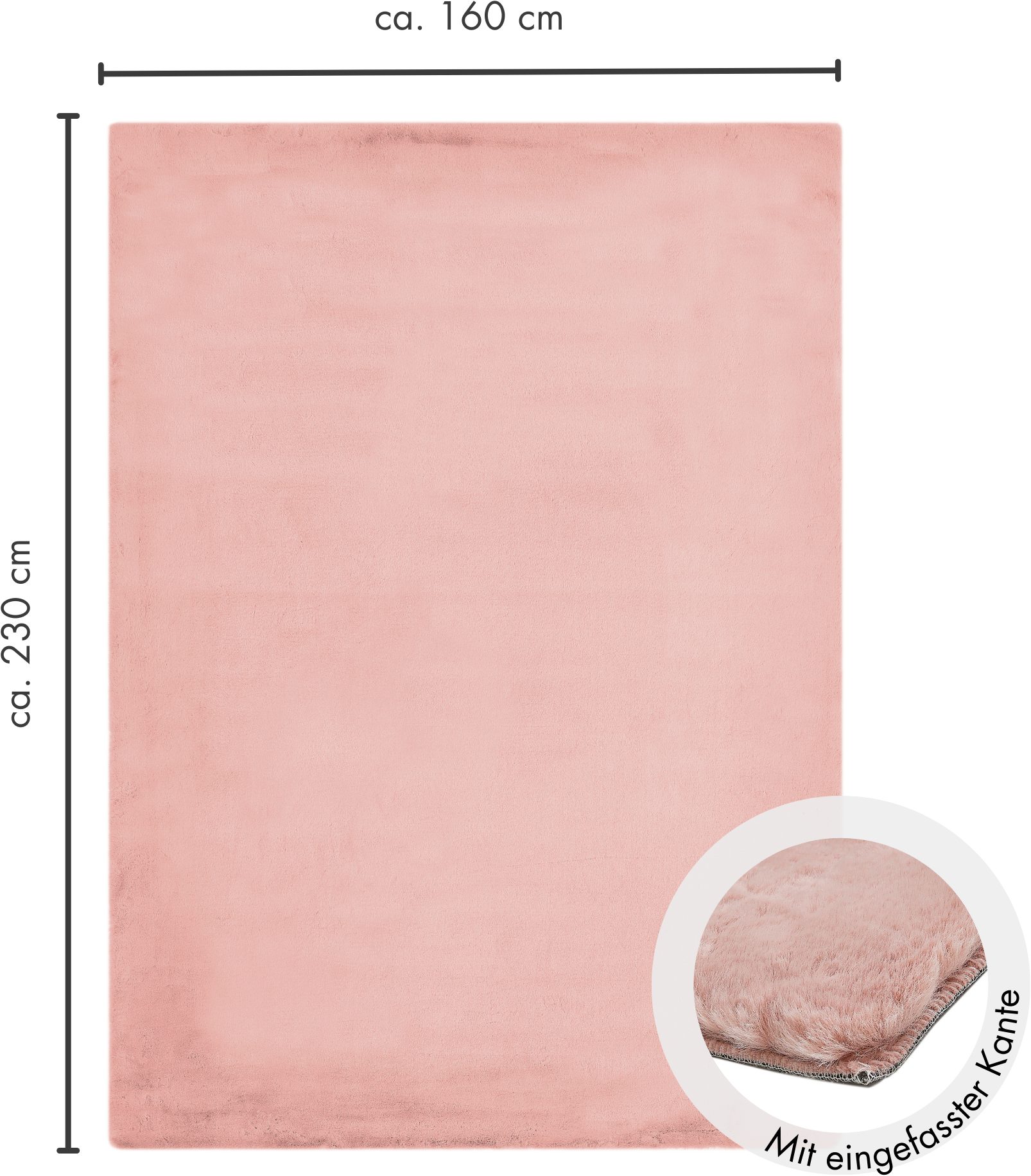 my home Hoogpolig vloerkleed Lugano Kunstbont, effen kleuren, zeer zacht en knuffelig