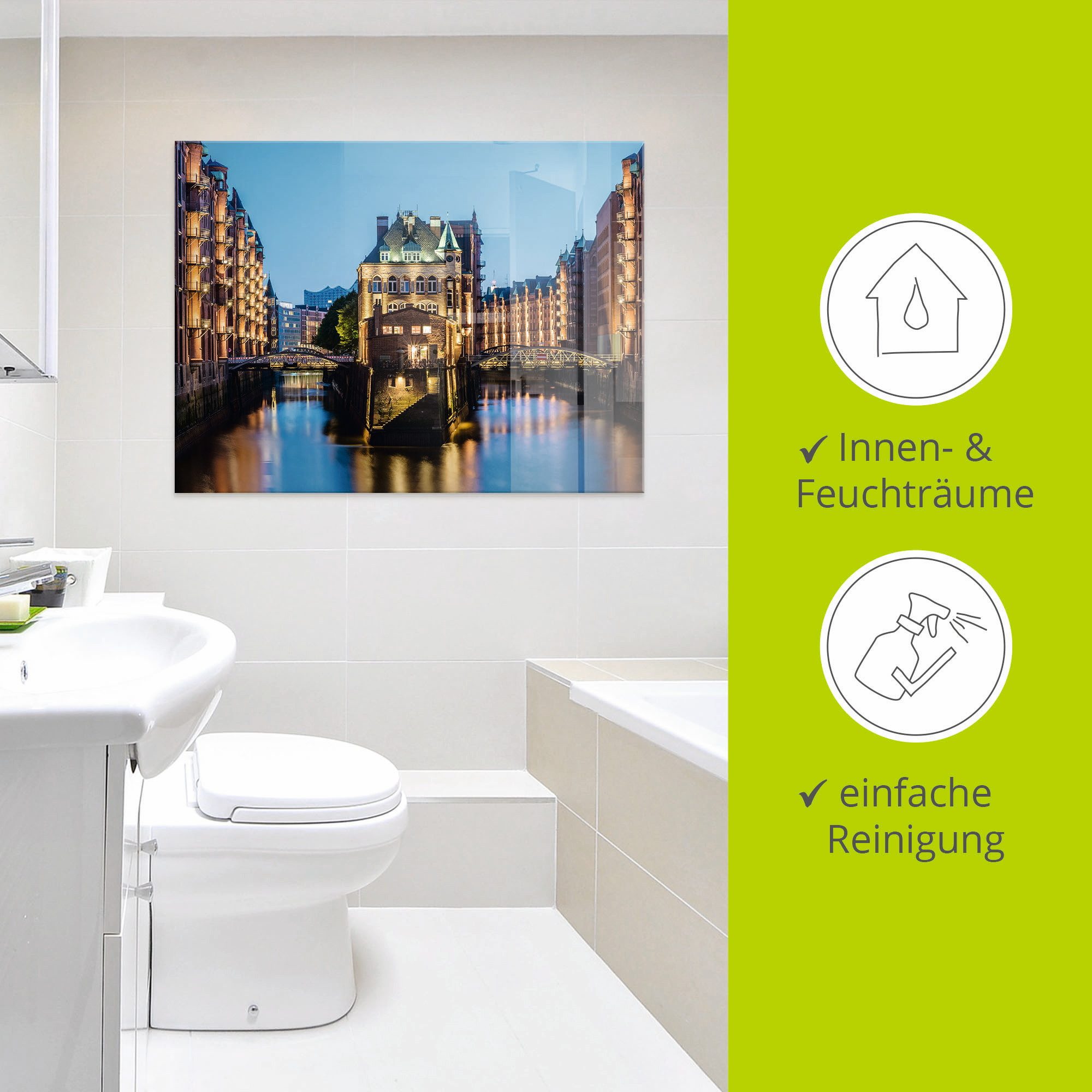 Artland Print op glas Hamburg Waterkasteel in Speicherstadt 2
