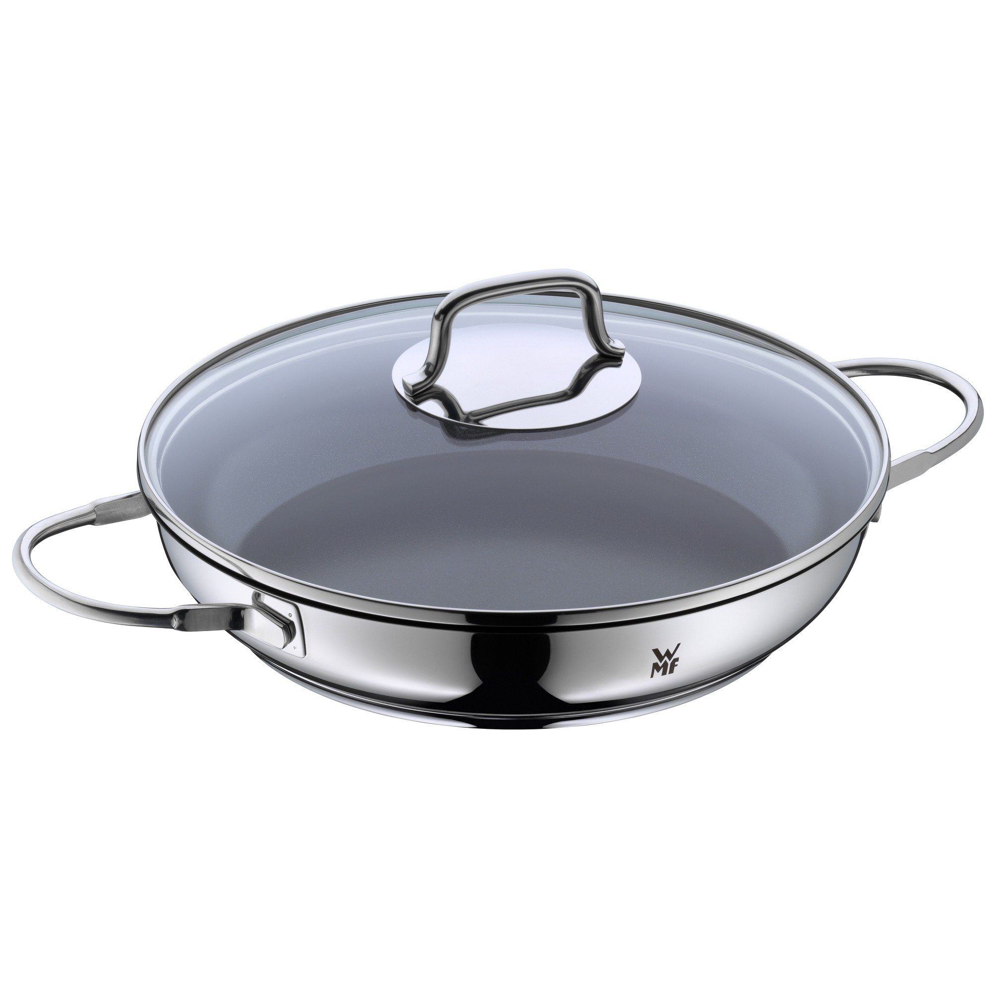 WMF Hapjespan Devil, serveerpan inductie 26 cm Keramische coating, pan ovenbestendig tot 250 graden, geschikt voor alle soorten fornuizen (set, 2-delig)