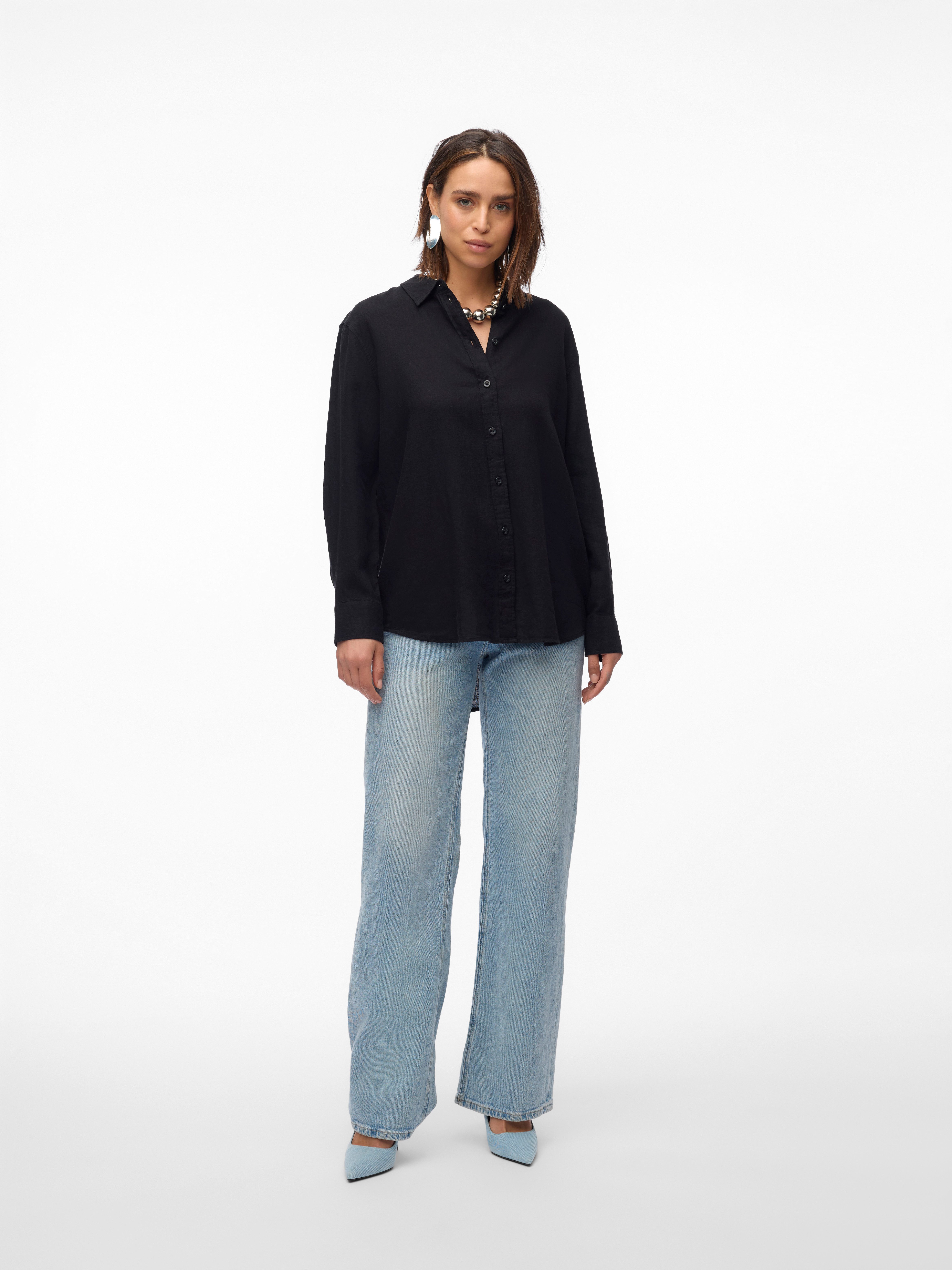 Vero Moda Overhemdblouse VMLINN LINEN LS SHIRT WVN NOOS hoogwaardige kwaliteit met linnen