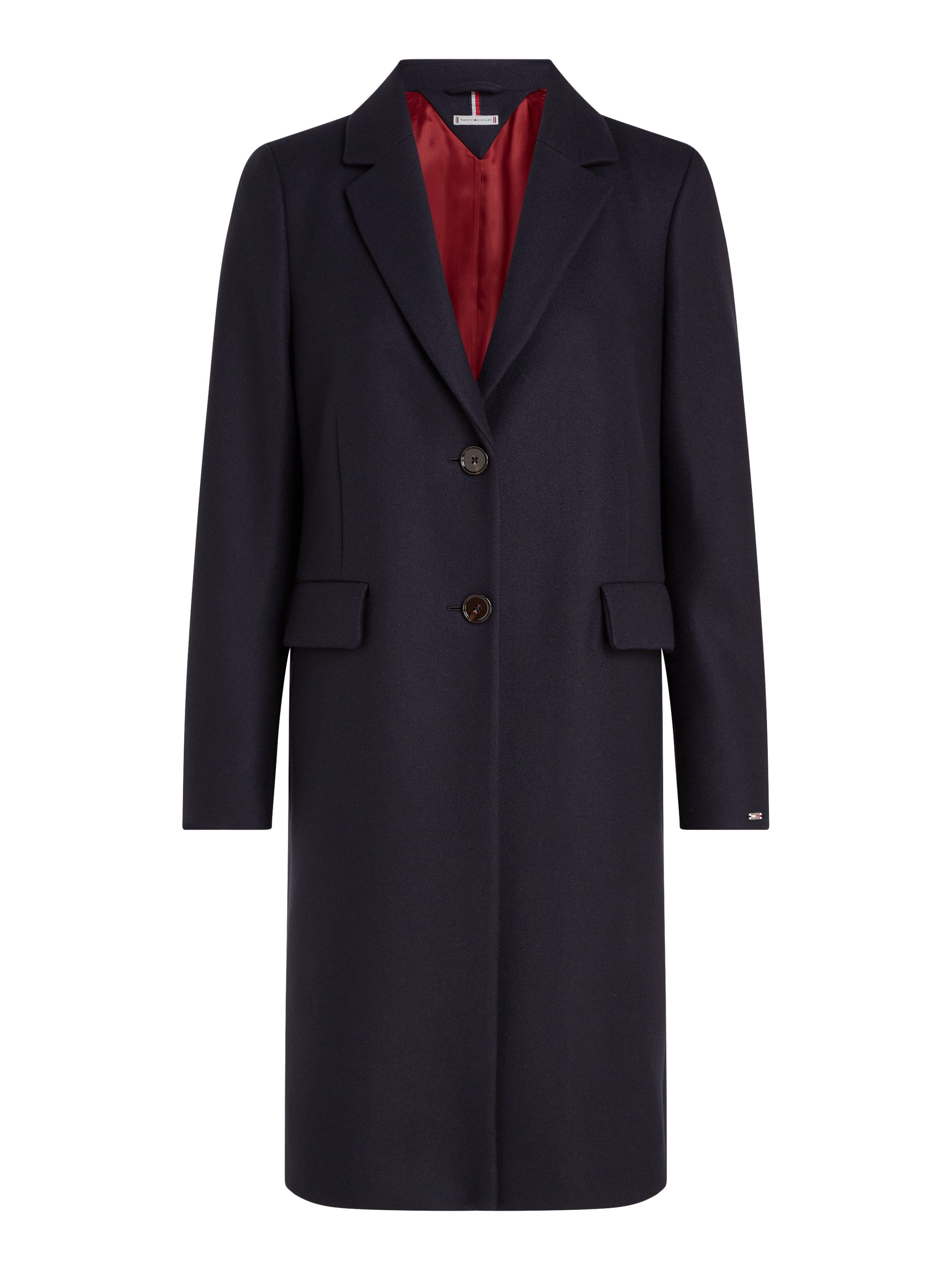 Tommy Hilfiger Lange jas met gestempeld logo