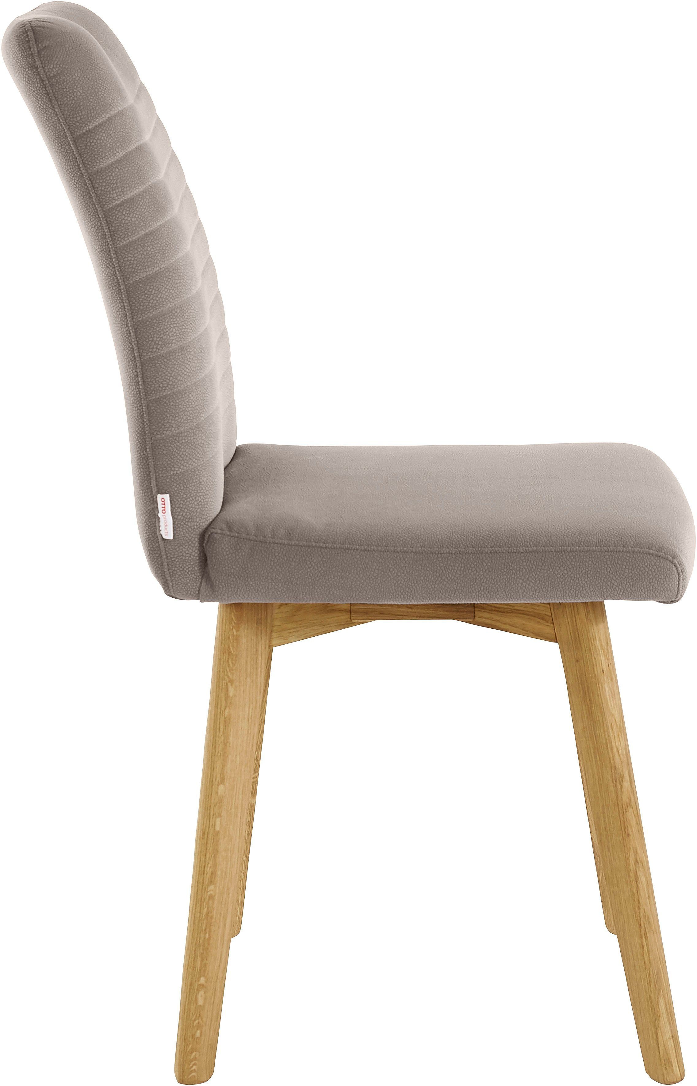 OTTO products Eetkamerstoel Alessja Bekleding van microvezel, frame van eiken massief hout (set, 2 stuks)