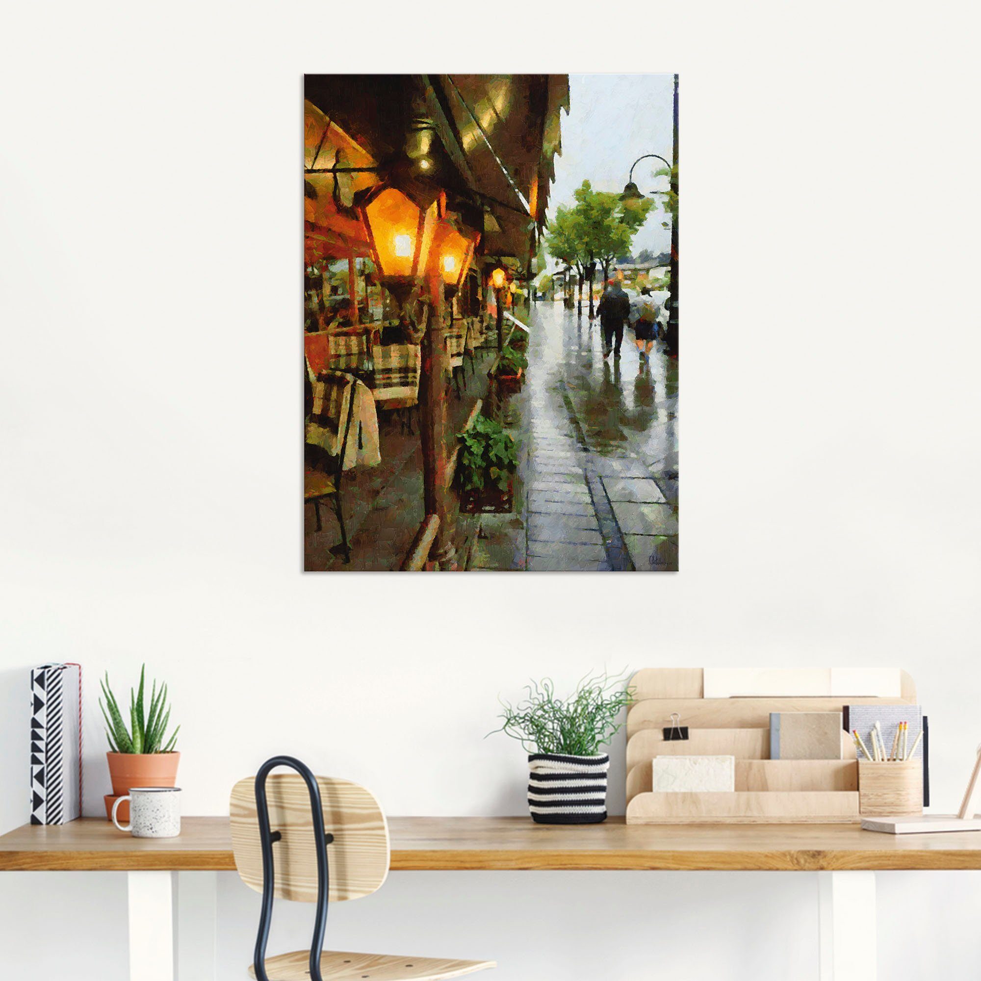 Artland Artprint Restaurant Lampen als artprint van aluminium, artprint voor buiten, artprint op linnen, poster in verschillende maten. maten