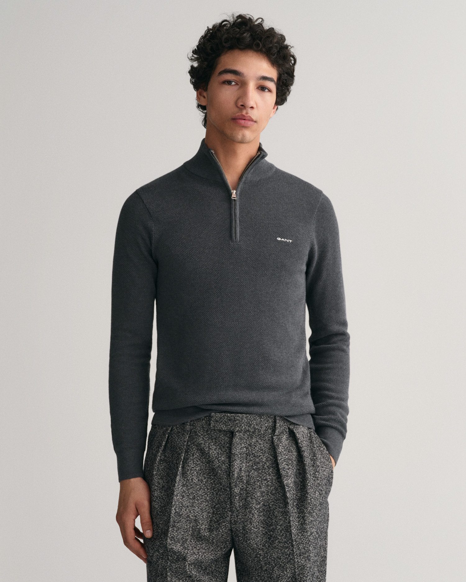 Gant Schipperstrui COTTON PIQUE HALF ZIP