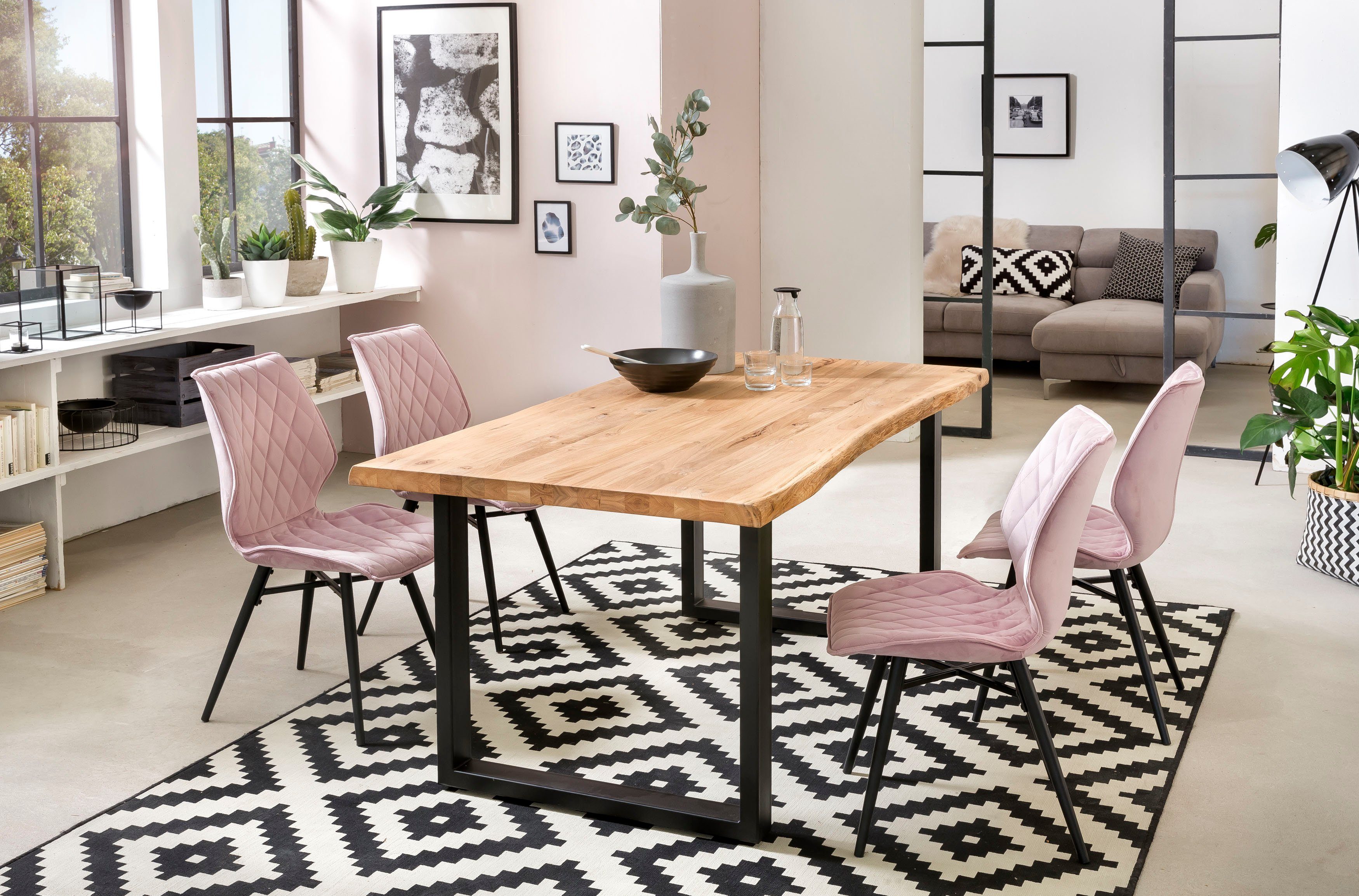 Home affaire Eettafel TRISTAN met boomrand