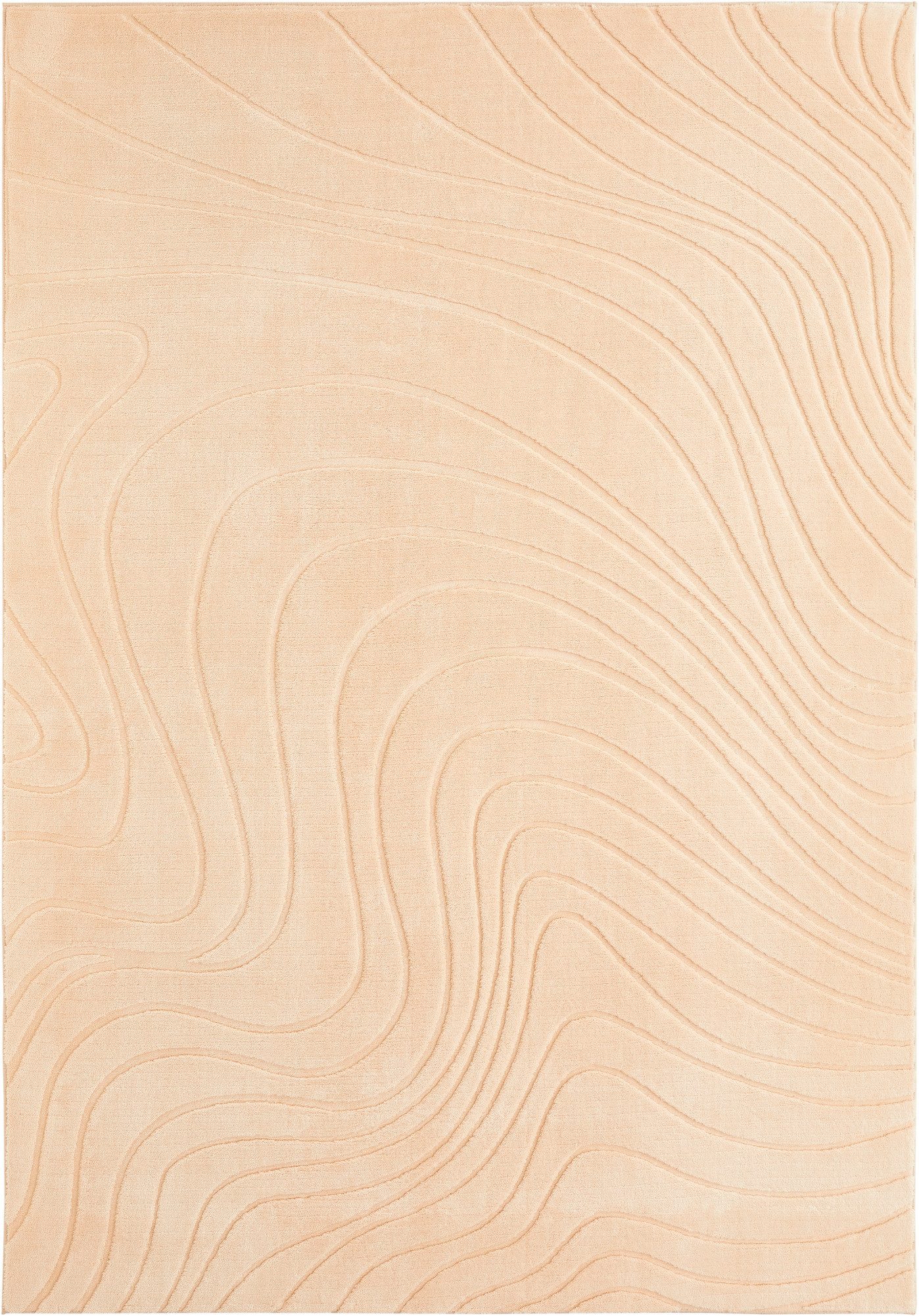 Andiamo Vloerkleed DALE Uni kleuren, hoog-laag structuur, carving-effect, woonkamer