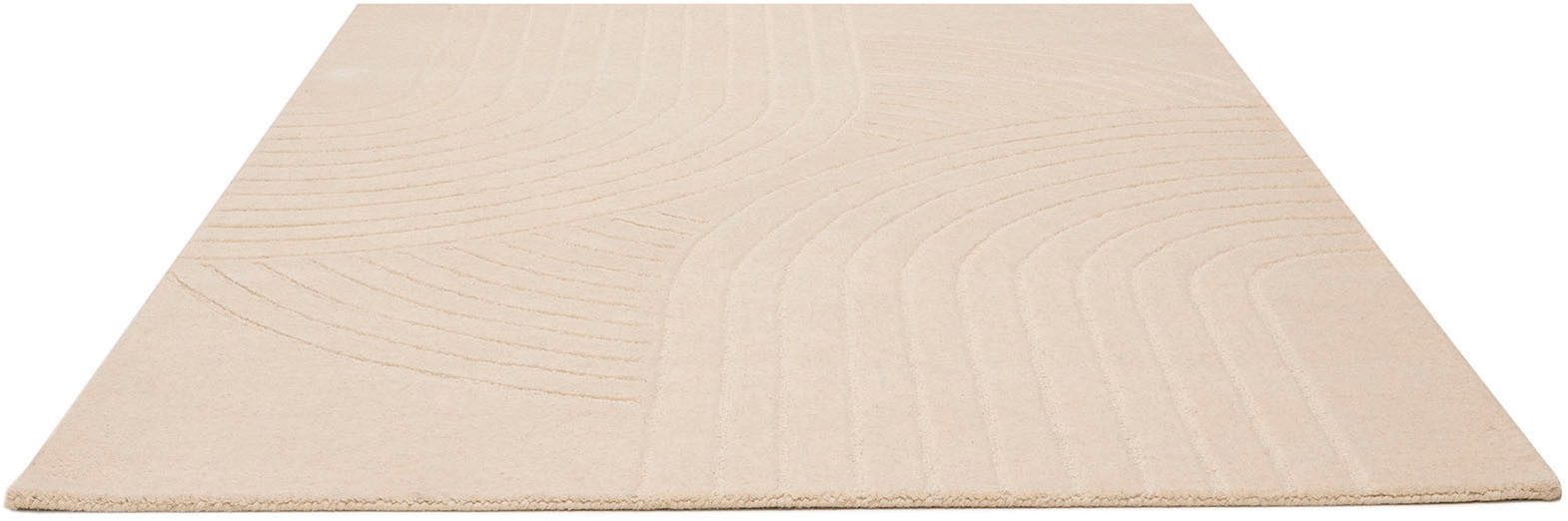 my home Wollen kleed Gabbo design, handgeweven tapijt, 100% wol, handgeweven Hoog-laag effect, 100% wol, scandi-look, natuurlijke vezel, handgemaakt