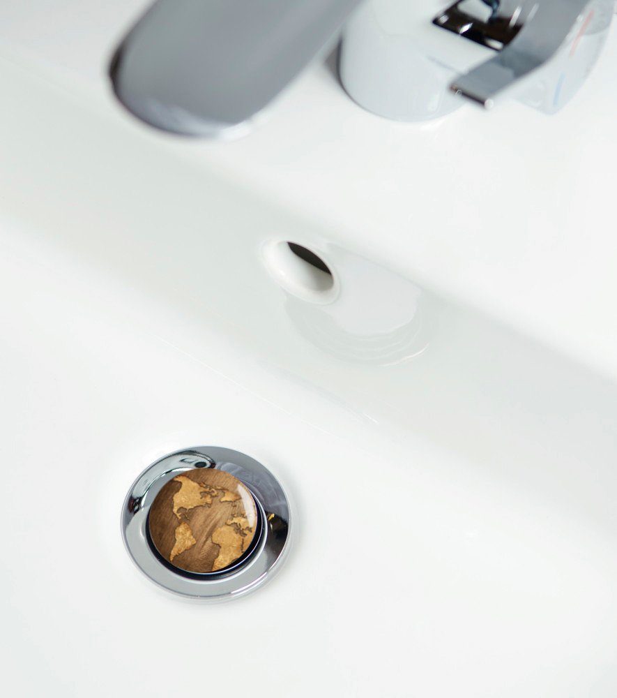 Sanilo Set badkameraccessoires World Map bestaand uit toiletzitting, badmat en wastafelplug (complete set, 3-delig)