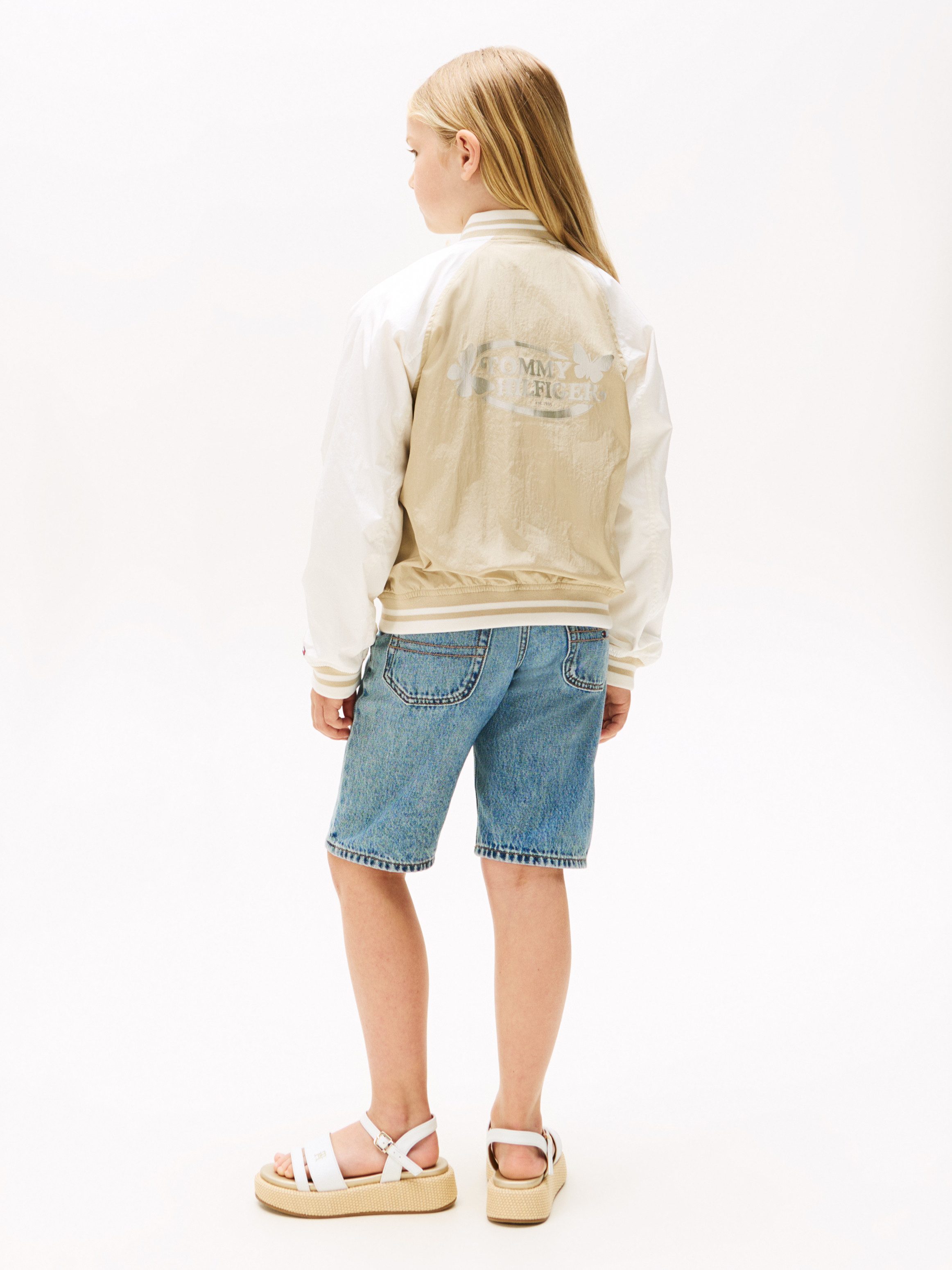 Tommy Hilfiger Blouson BUTTERFLY GRAPHIC BOMBER JACKET voor kinderen tot 16 jaar, met glanzende vlinderprint