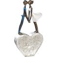 casablanca by gilde decoratief figuur sculptuur devotie decoratief object, hoogte 35 cm, kussend stel, met teksthanger, woonkamer (1 stuk) grijs