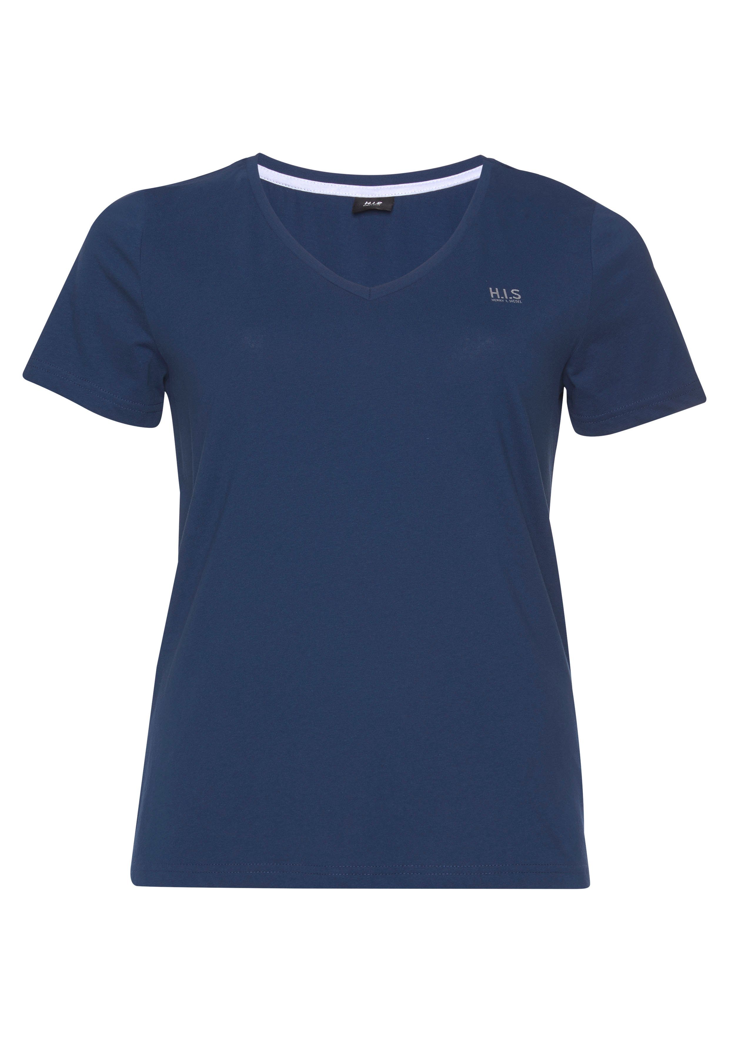 H.I.S T-shirt Essential basics figuurvolgende snit, van katoen (Set van 3)