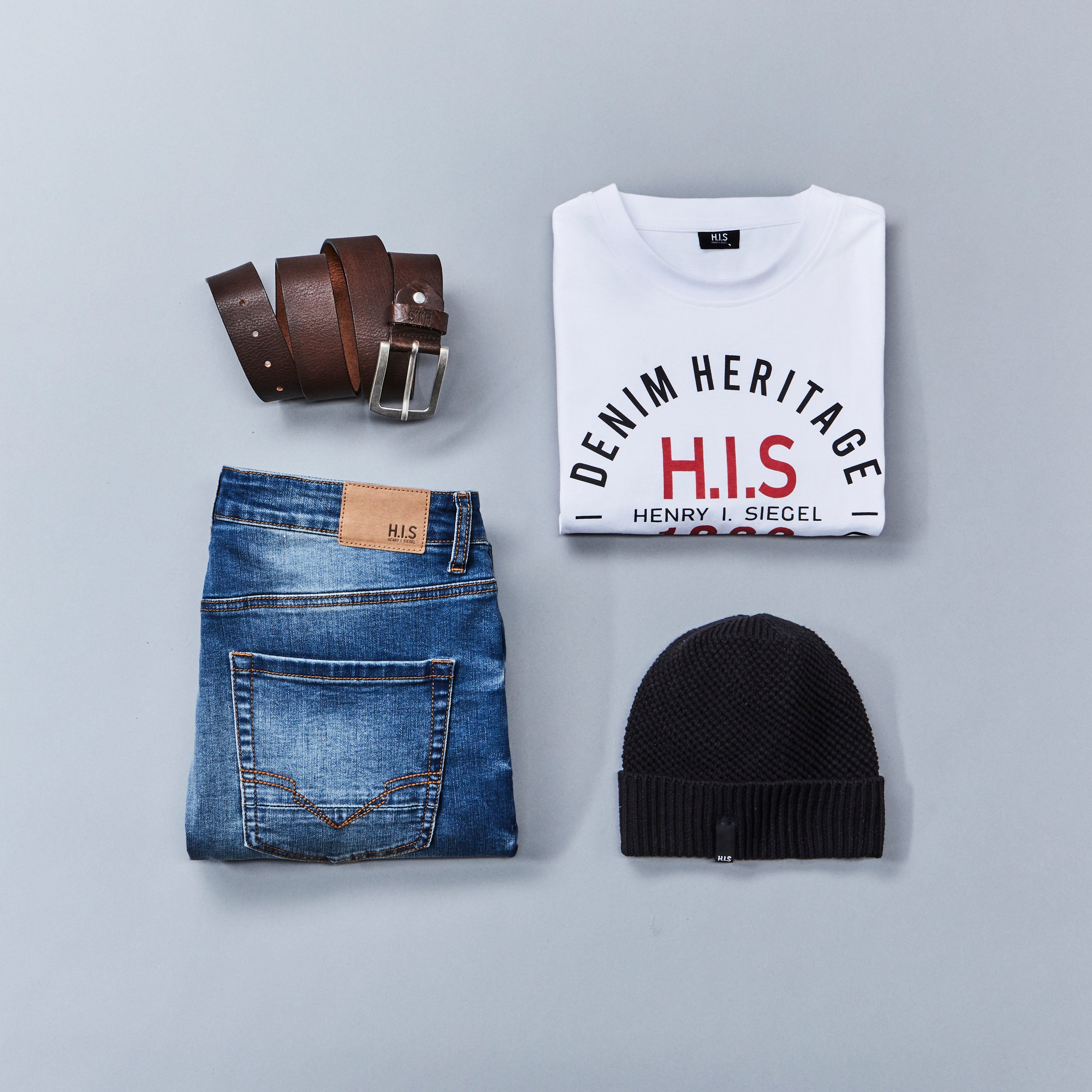 H.I.S Straight jeans DIX rechte pasvorm, lage taille, used-wassing