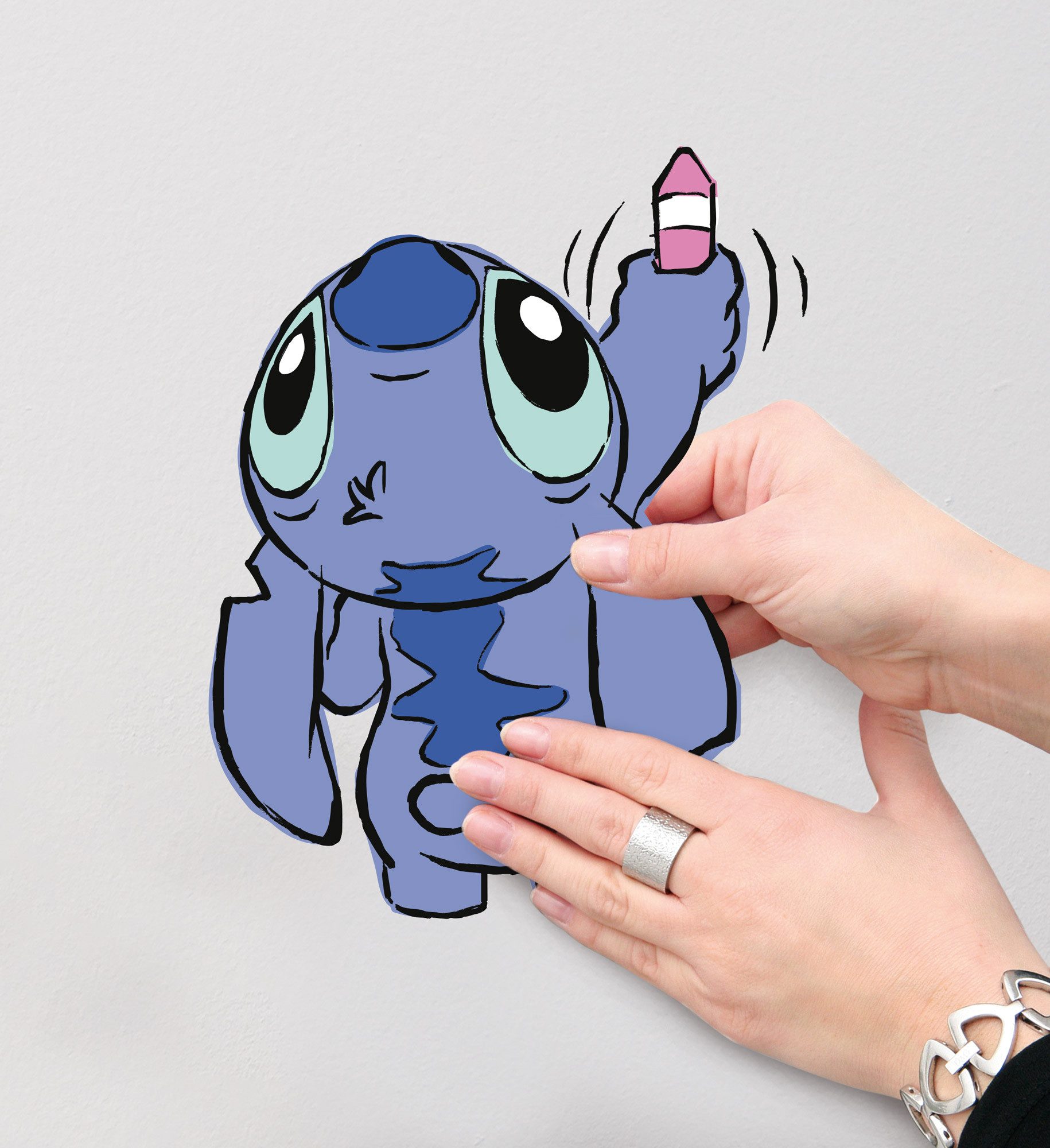 Komar Wandfolie Stitch Artist - grootte 50 x 70 cm zelfklevend, wandstickers, kinderkamer (22-delig)