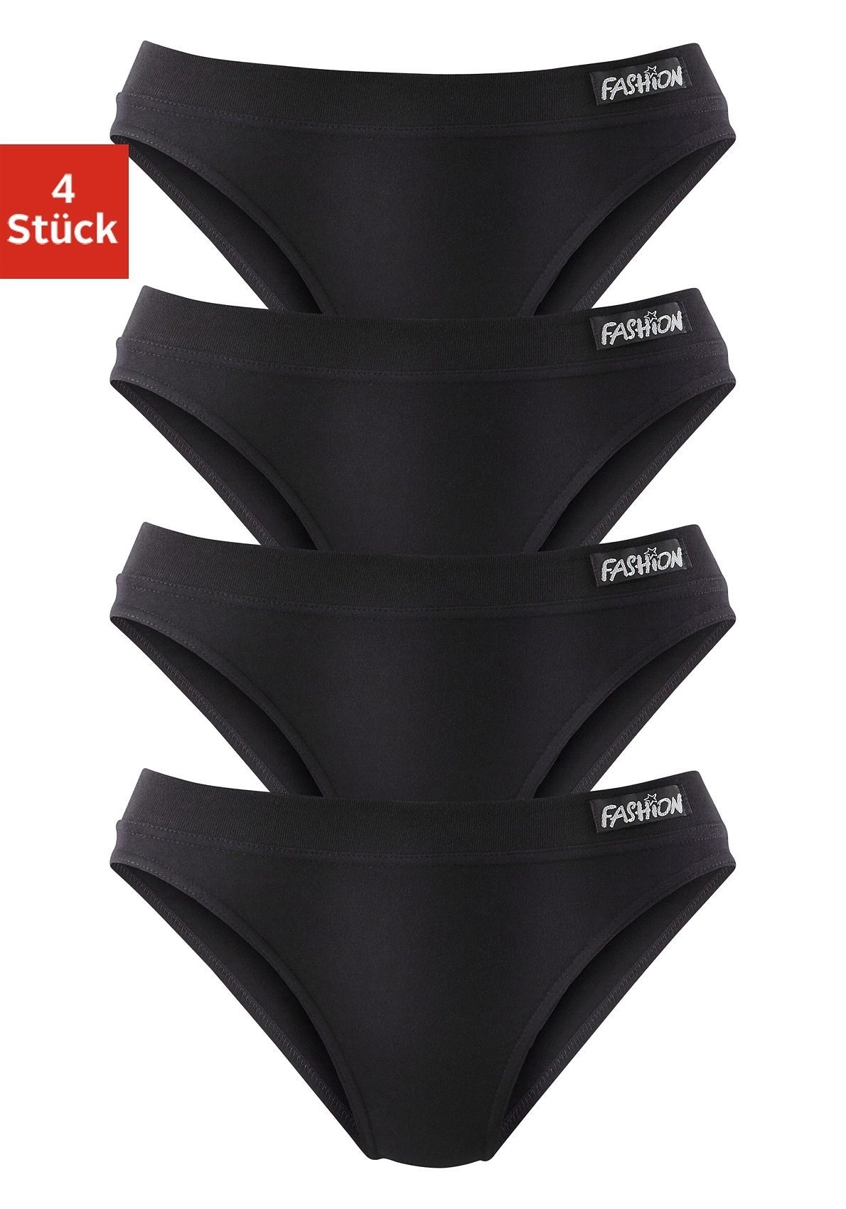Petite fleur Jazz-hipsters elastische katoenkwaliteit (4 stuks, Set van 4) dames slips maat 42 zwart