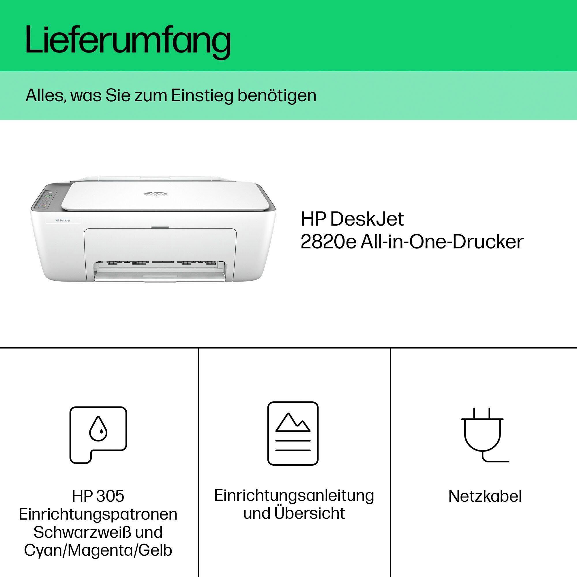 HP All-in-oneprinter DeskJet 2820e inclusief 3 maanden gratis printen met hp instant ink