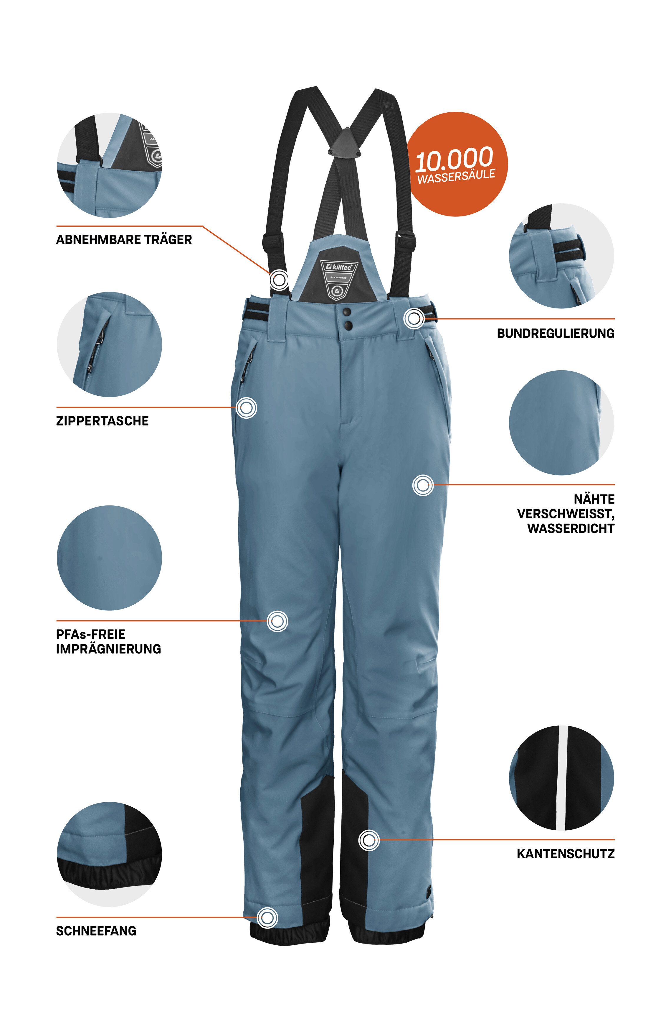 Killtec Skibroek KSW 77 GRLS SKI PNTS waterdicht, ademend, afneembare bretels, verstevigde zijband