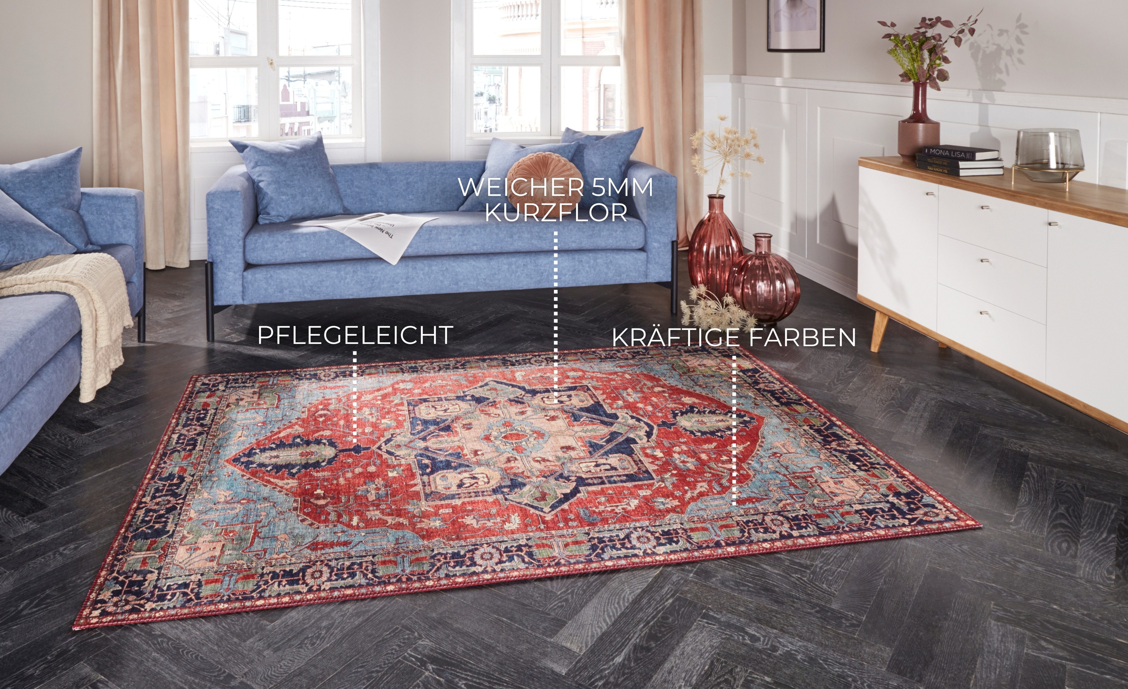 ELLE DECORATION Vloerkleed Hamadan Oosters, loper, kortpolig, woonkamer, slaapkamer, eetkamer