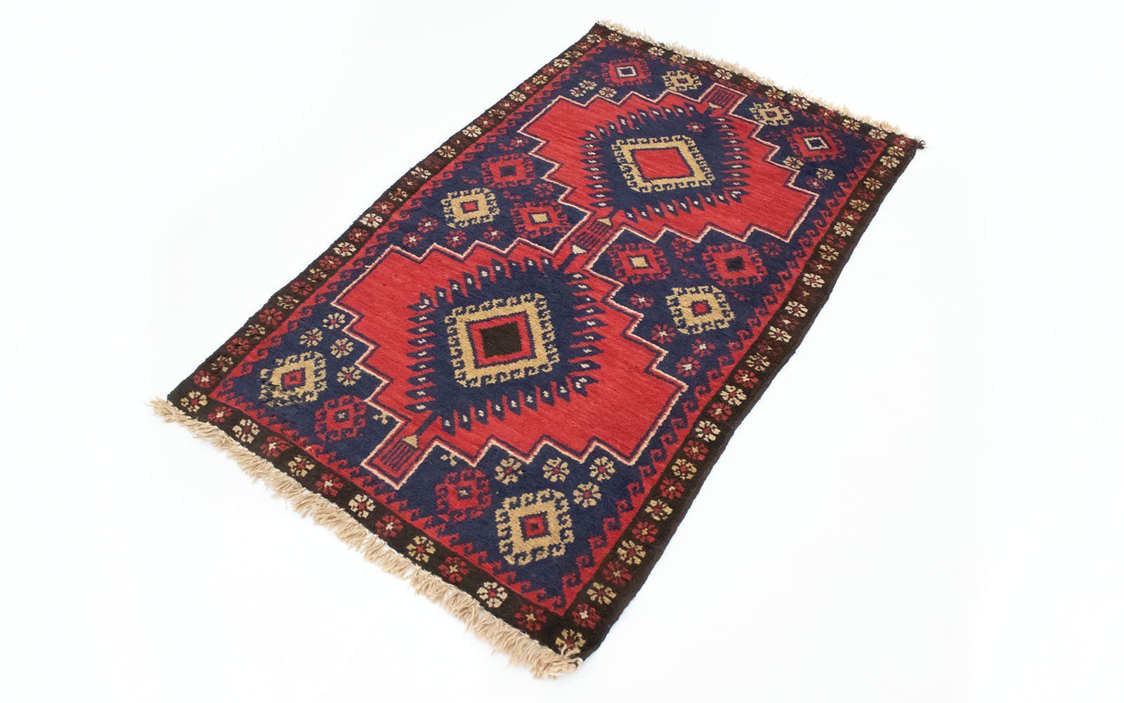 morgenland Wollen kleed Belutsch vloerkleed met de hand geknoopt blauw handgeknoopt