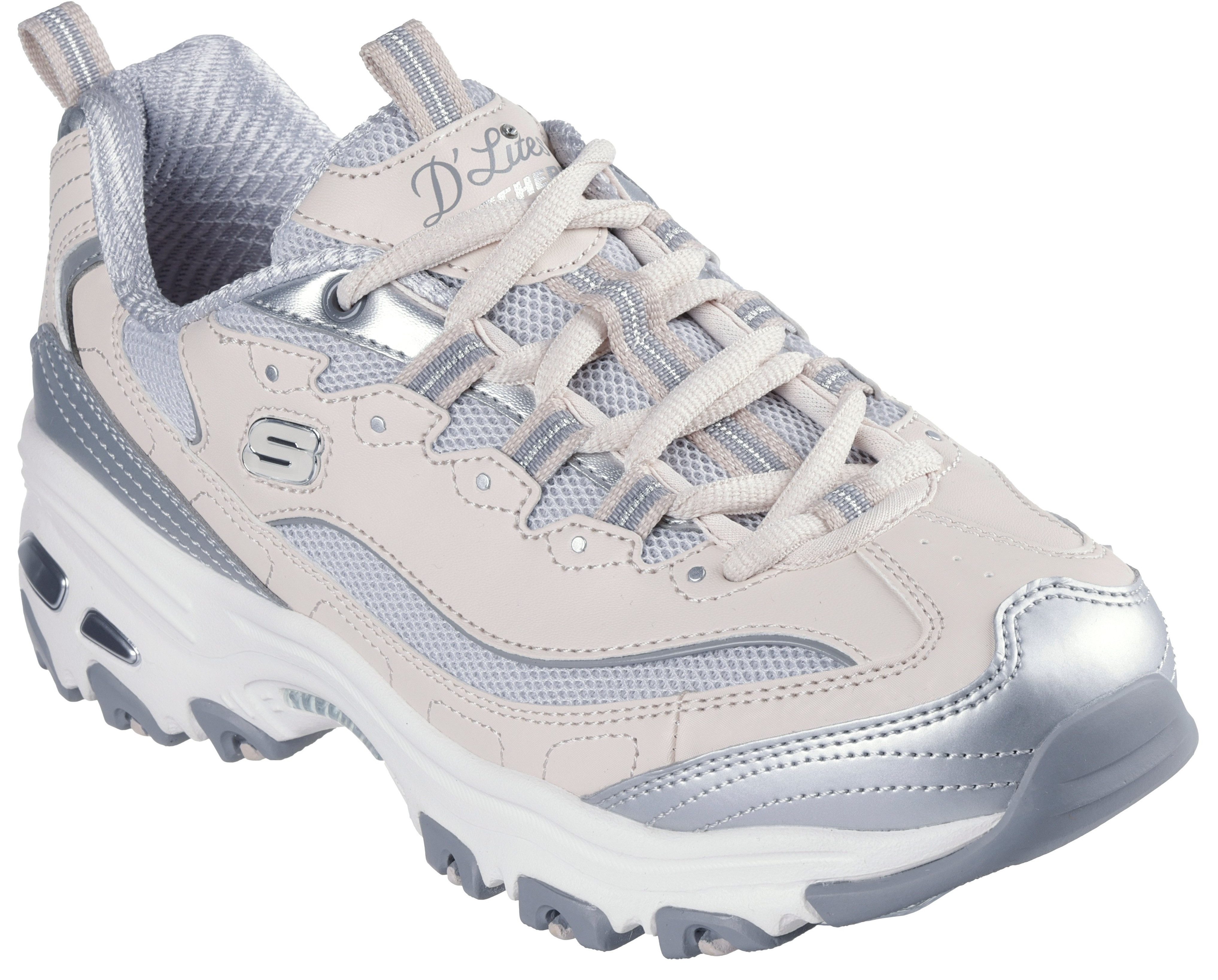 Skechers Sneakers D'LITES-CHROMATIC , plateausneaker, veterschoen met metallic accenten