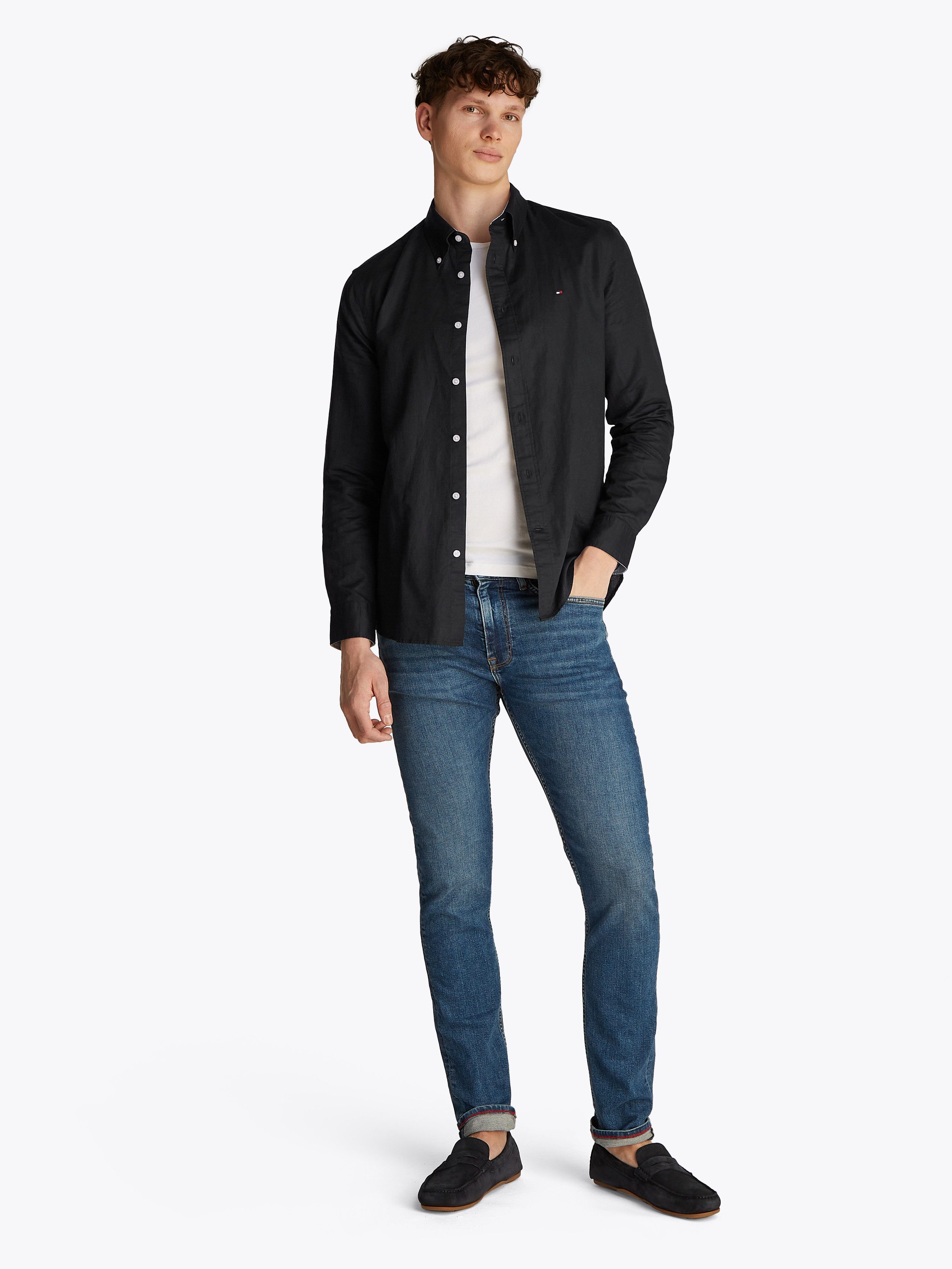 Tommy Hilfiger Overhemd met lange mouwen LINEN BLEND SOLID RF SHIRT