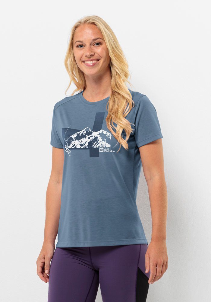 Jack Wolfskin Vonnan S S Graphic T-Shirt Women Functioneel shirt Dames XXL elemental blue elemental blue