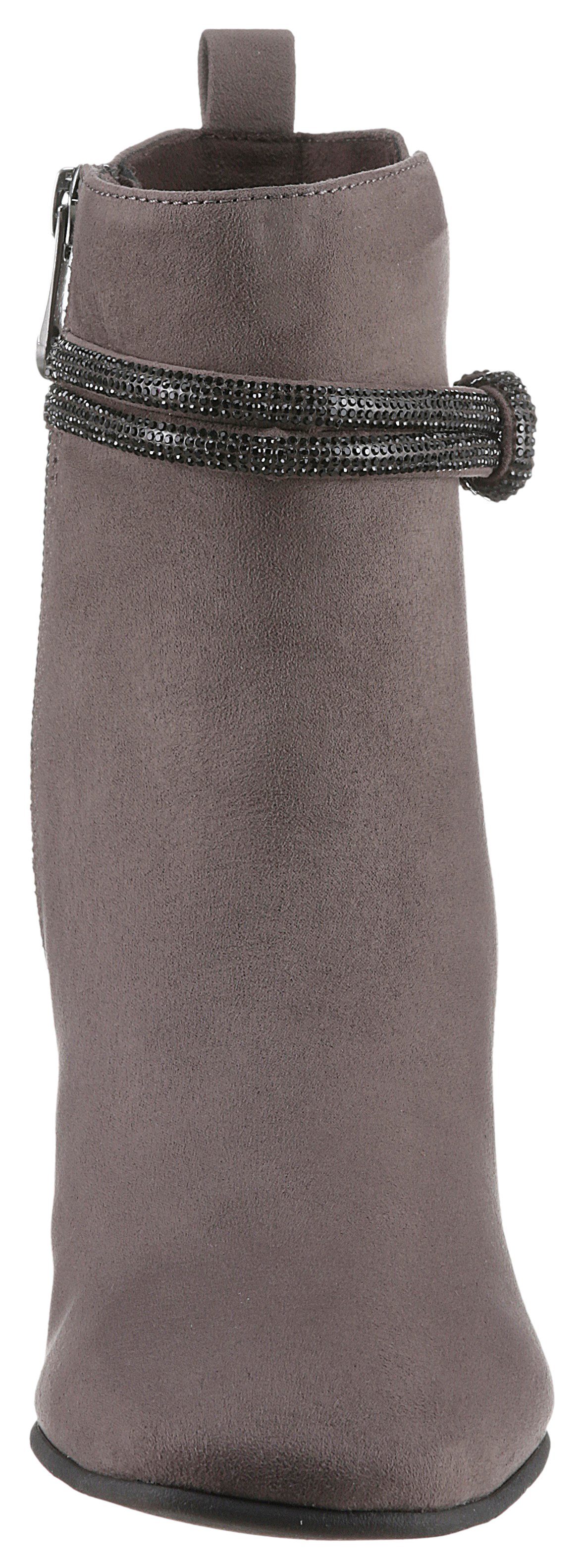 Marco Tozzi Laarsjes Blokhak, business schoen, avondschoen in elegante carrévorm