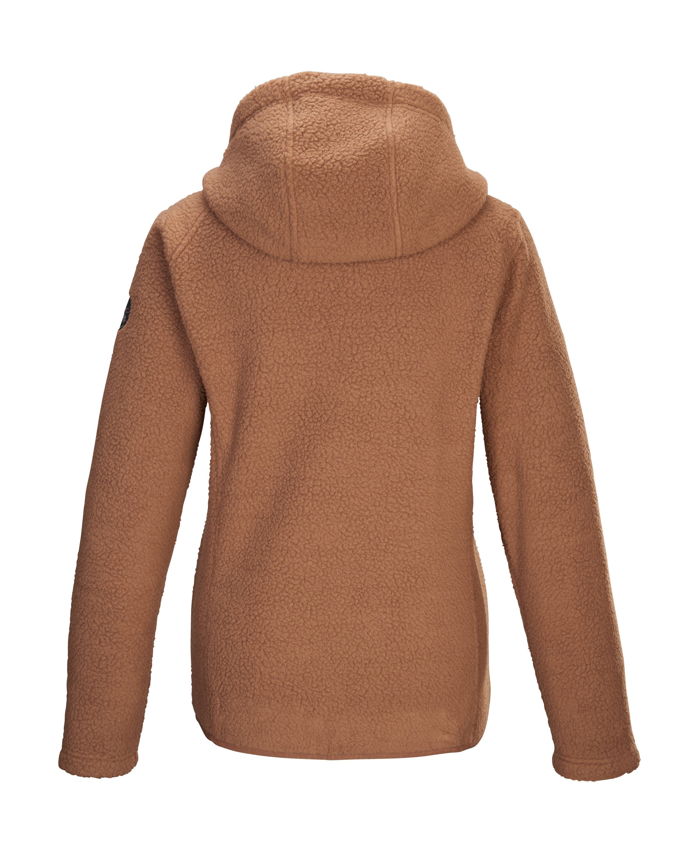 Killtec Fleecejack KSW 108 WMN FLC JCKT Fleecejas in hybride look, verstelbare capuchon, kinbescherming