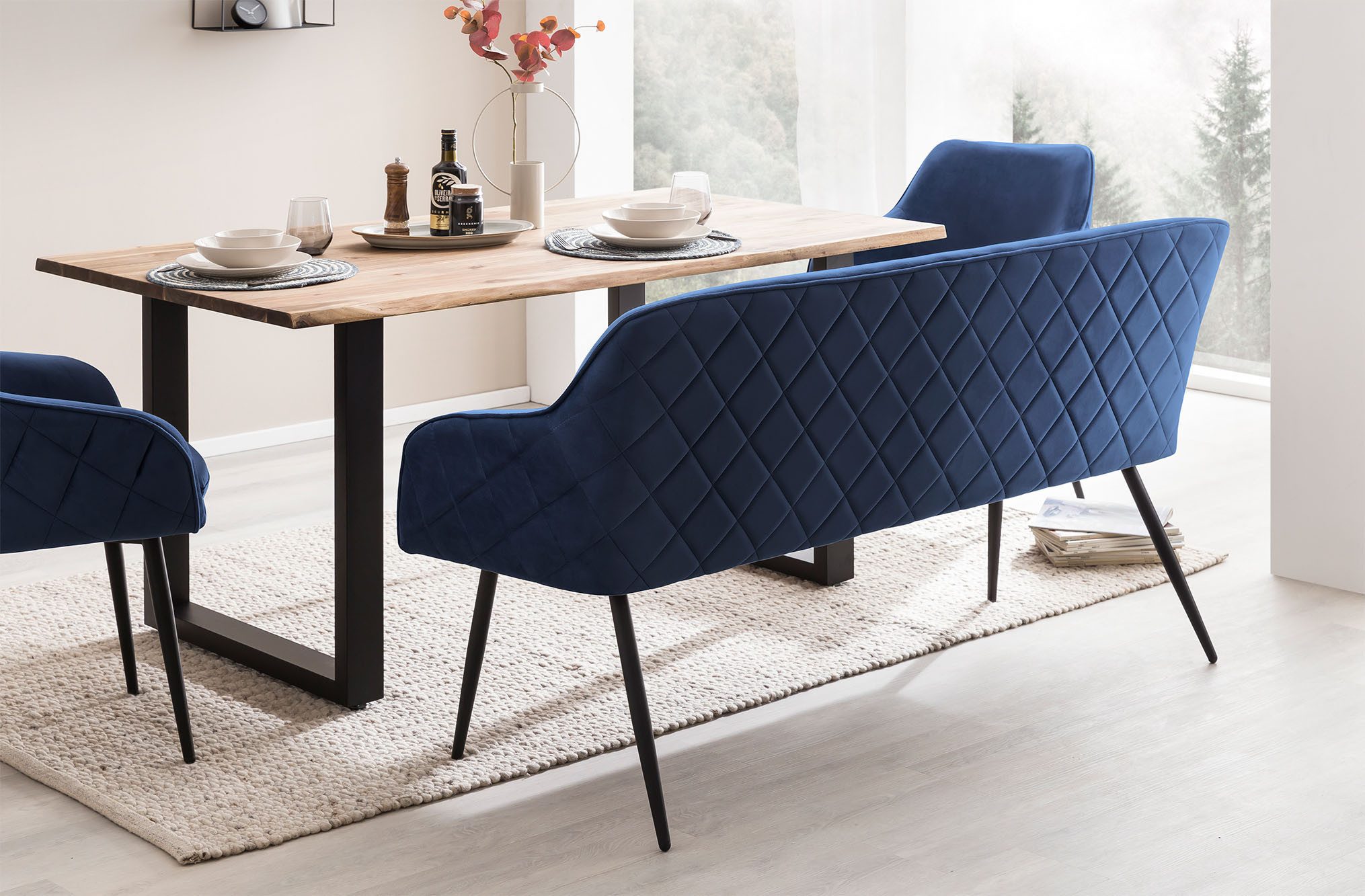 SalesFever Eethoek Rugvlak met ingewikkelde ruitstepping (set, 6-delig)