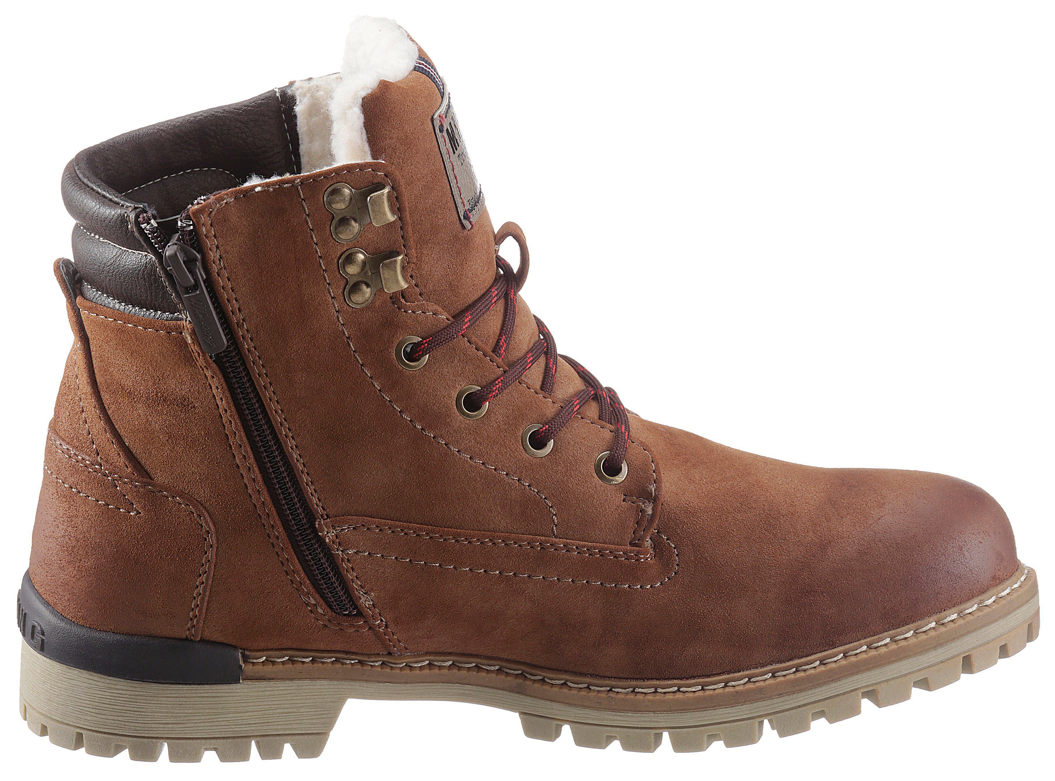 Mustang Shoes Winterlaarzen lace-up boots, ankle boots, worker boots, contrast trim, logo patch